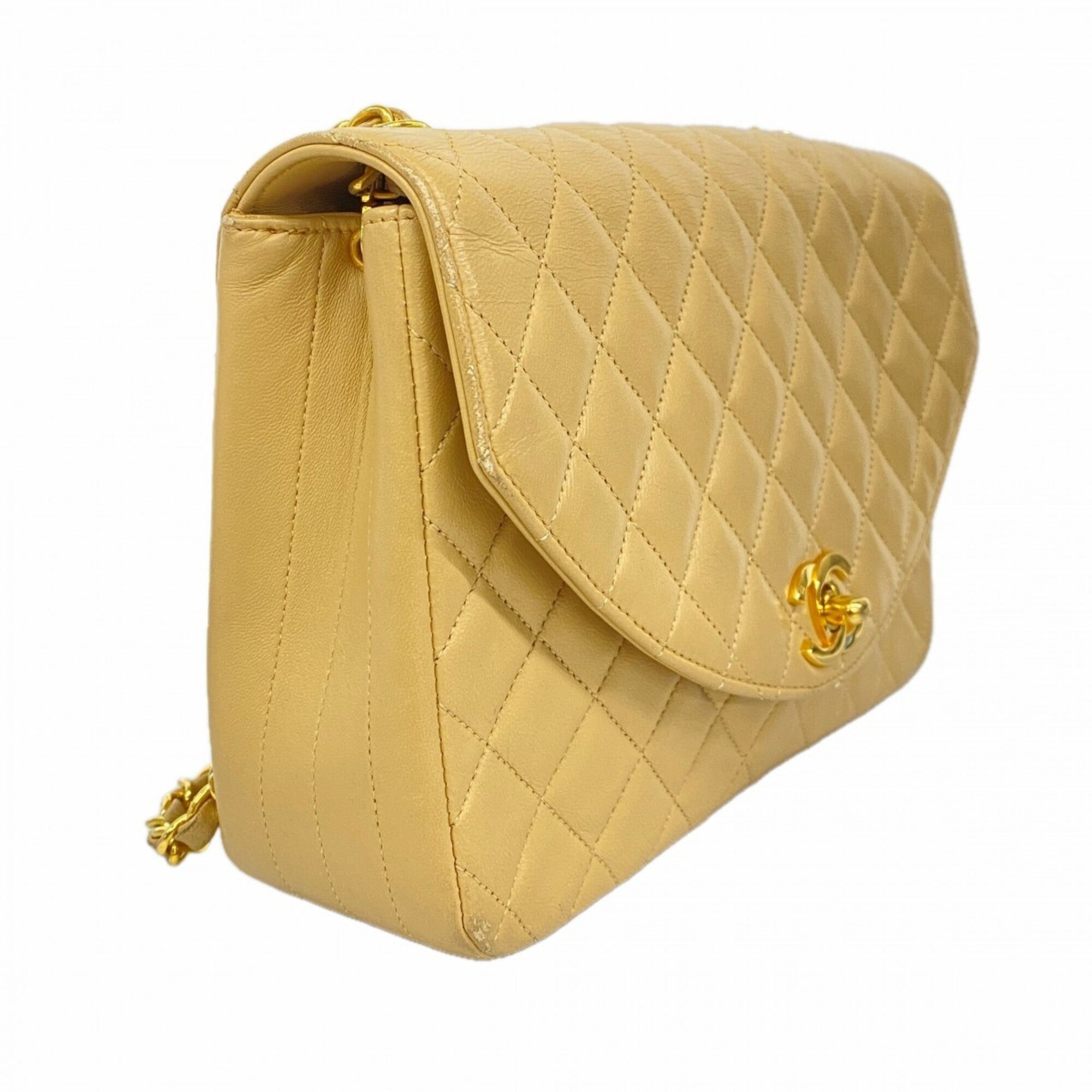 Chanel Beige Leather Shoulder Bag (Pre-Owned)