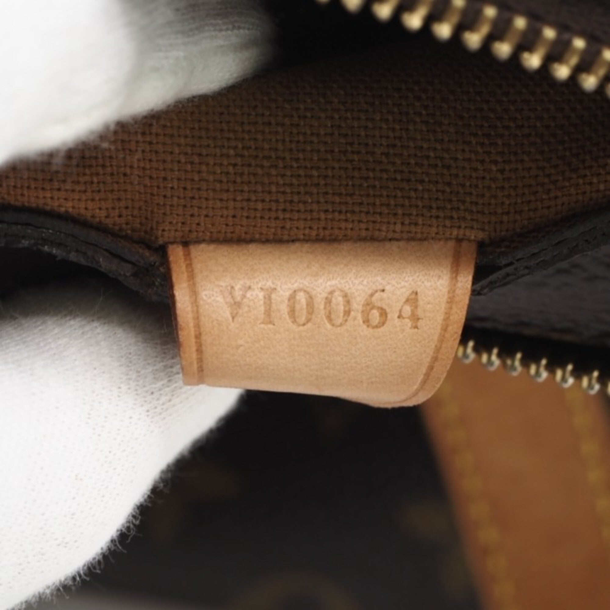 Louis Vuitton Monogram Beige Brown Coated Canvas Leather Handbag (Pre-Owned)