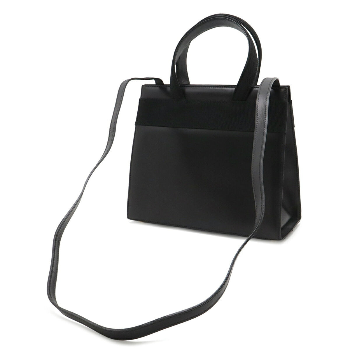 Salvatore Ferragamo Black Leather Handbag Shoulder Bag (Pre-Owned)