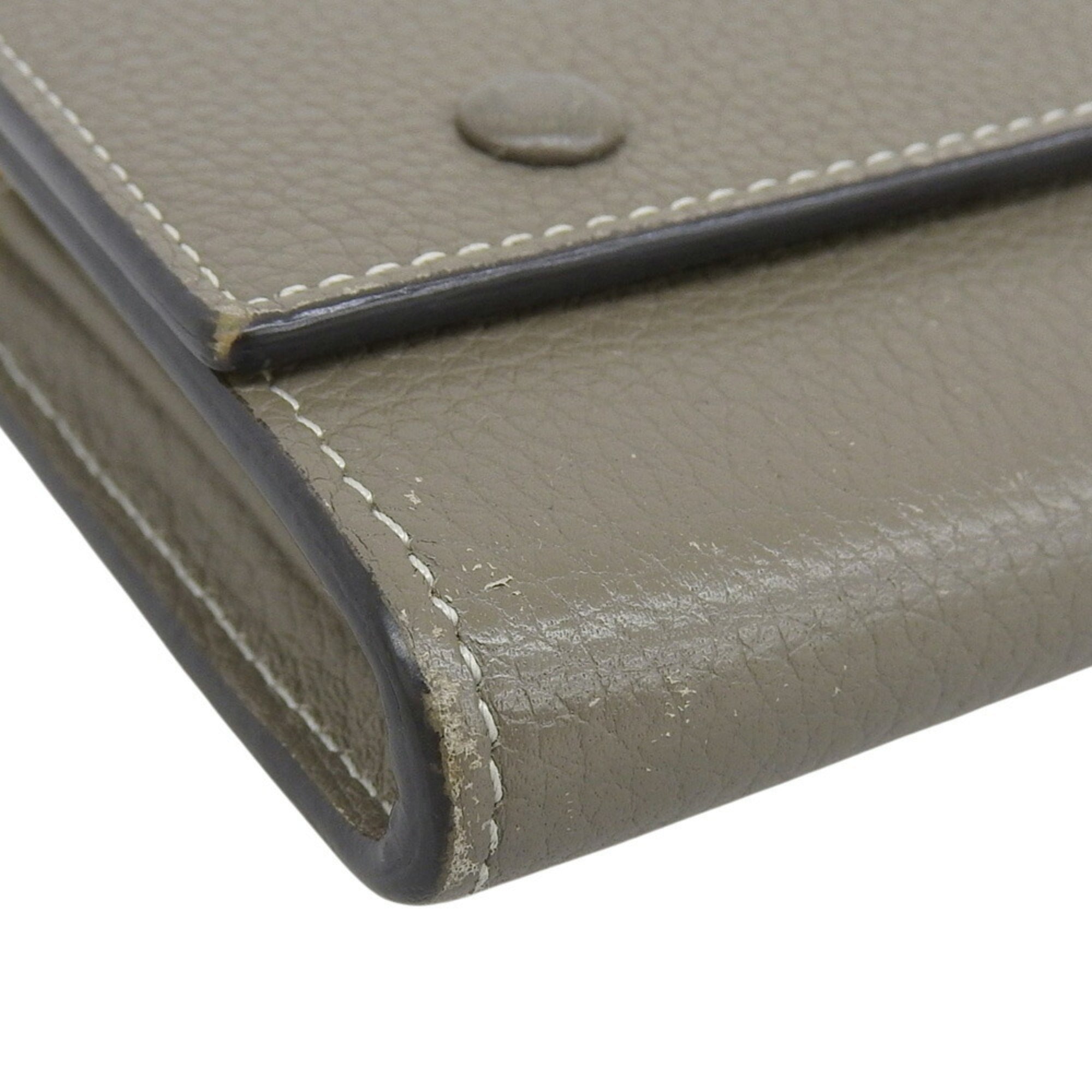 Celine Gray Yellow Leather Long Wallet (Tri-Fold) (Pre-Owned)