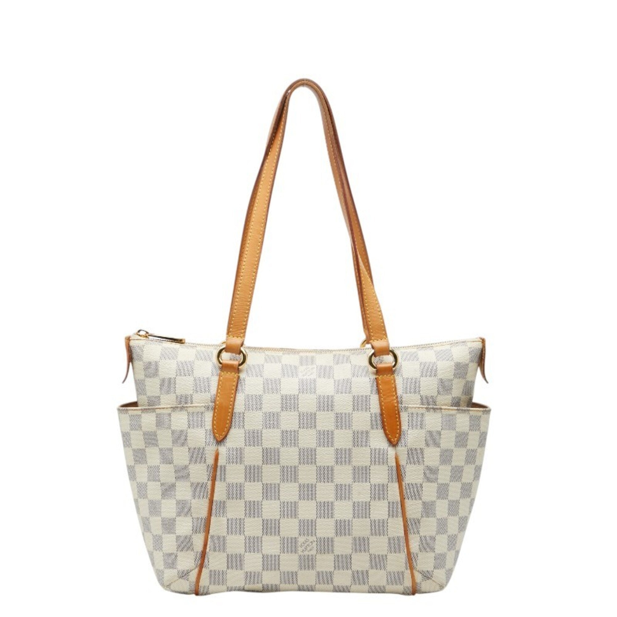 Louis Vuitton Damier Azur White Pvc Leather Tote Bag (Pre-Owned)