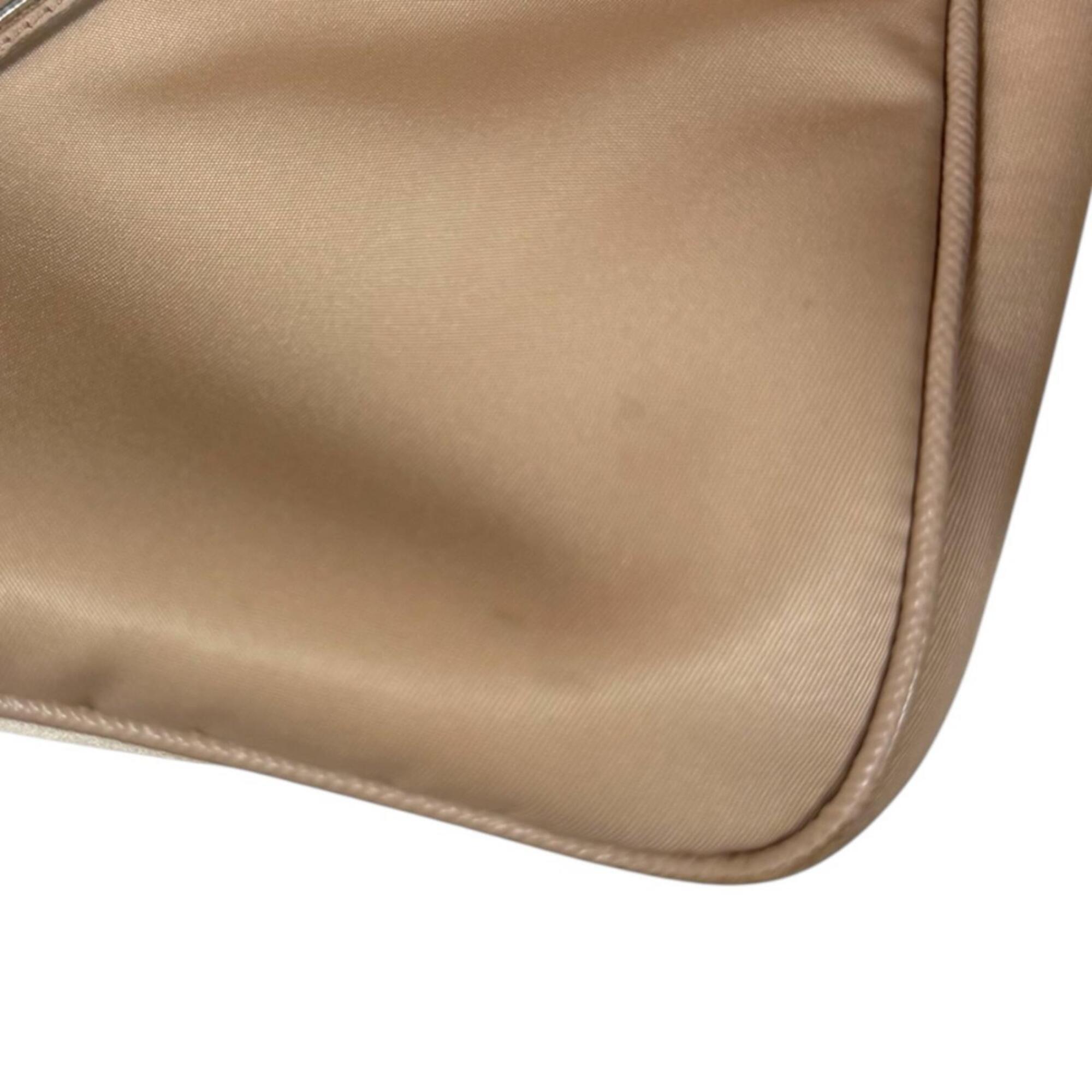 Prada Beige Nude Beige Nylon Shoulder Bag (Pre-Owned)