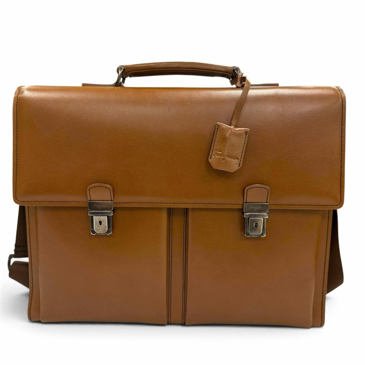 Salvatore Ferragamo Brown Leather Briefcase (Pre-Owned)