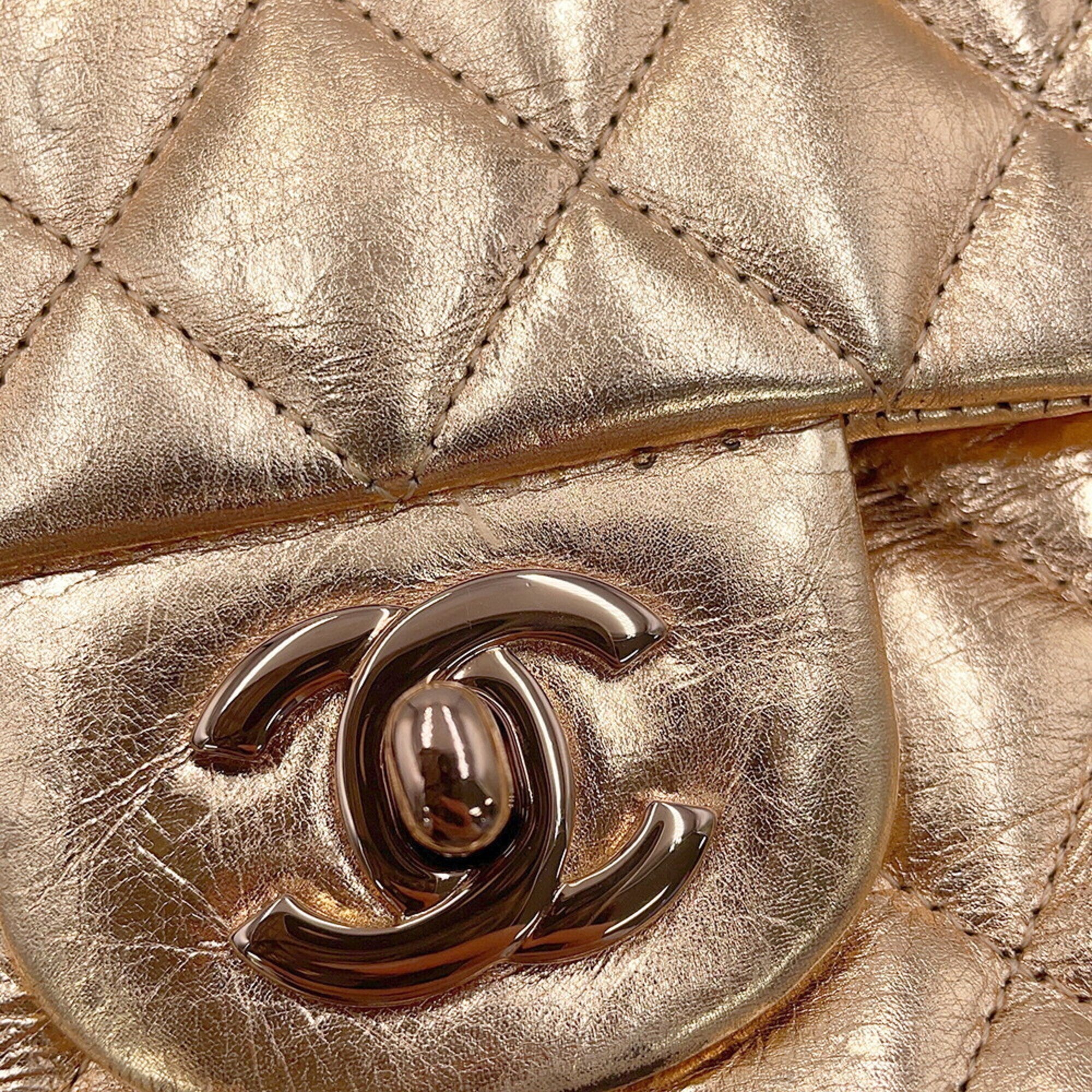 Chanel Gold Pink Handbag Shoulder Bag (Pre-Owned)