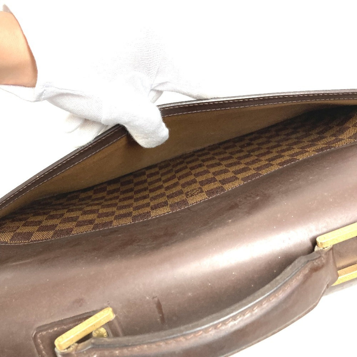 Louis Vuitton Brown Damier Canvas Ebene Damier Canvas Briefcase Handbag (Pre-Owned)