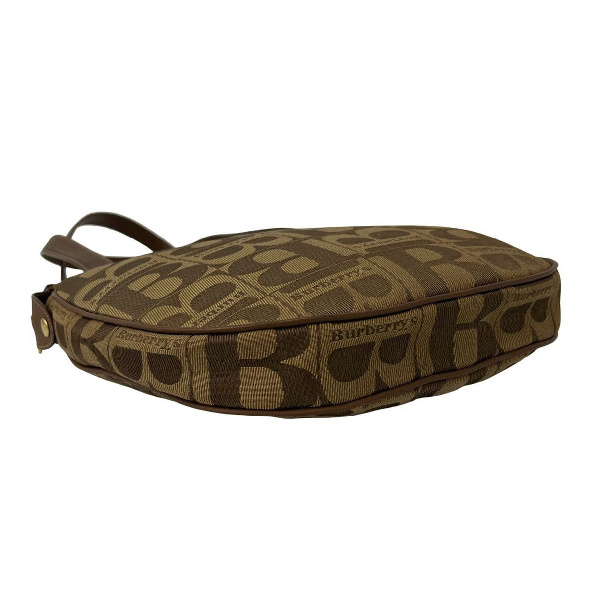 Burberry Brown Canvas Leather Shoulder Bag Tote Bag (Pre-Owned)