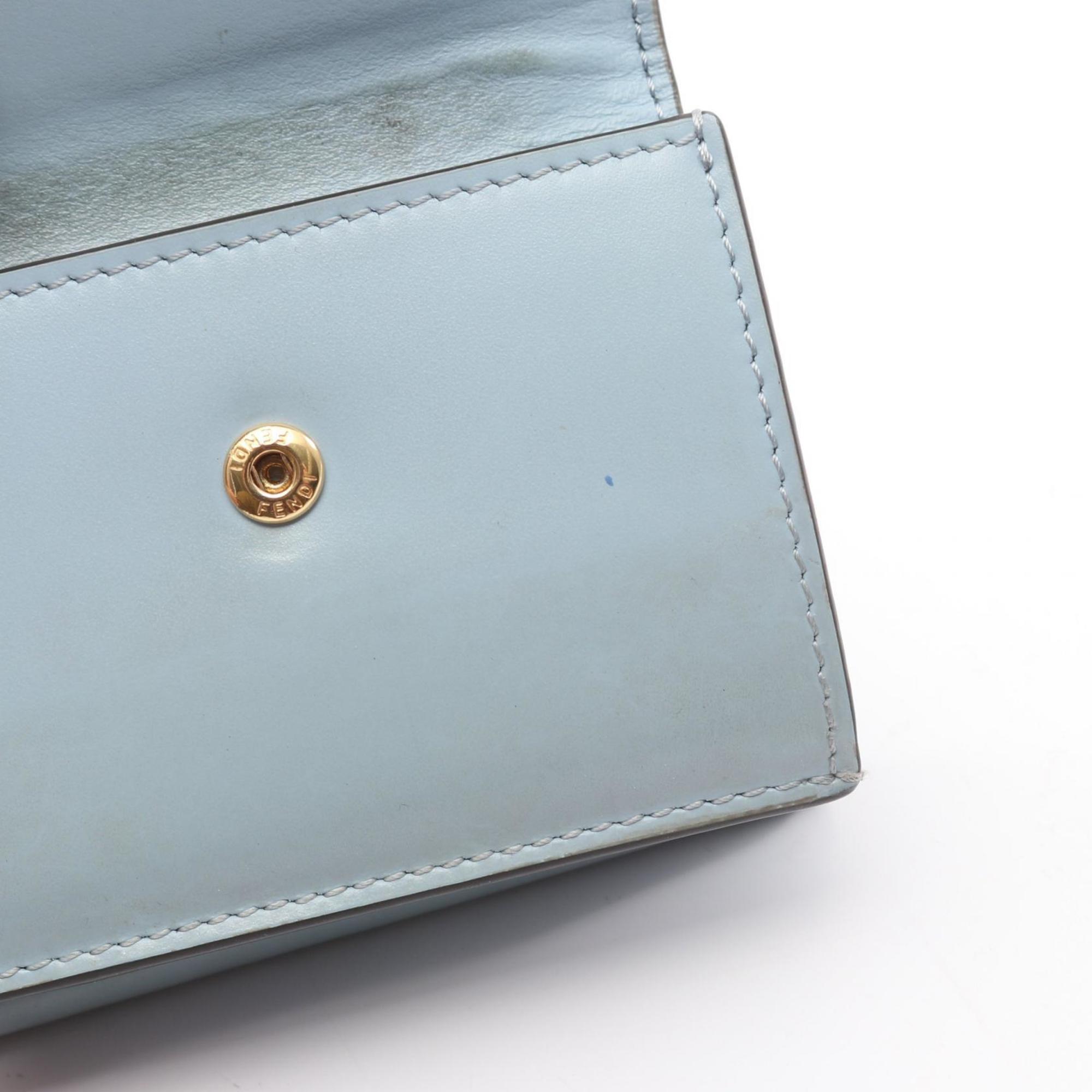 Fendi Blue Leather Wallet (Tri-Fold) (Pre-Owned)