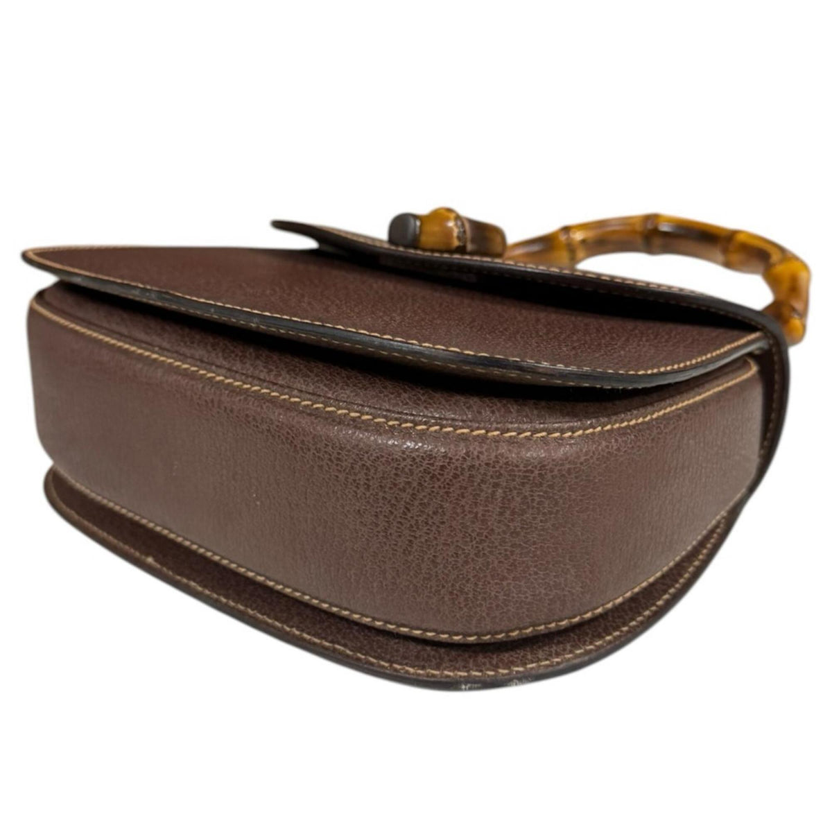 Gucci Bamboo Brown Bamboo Leather Shoulder Bag (Pre-Owned)
