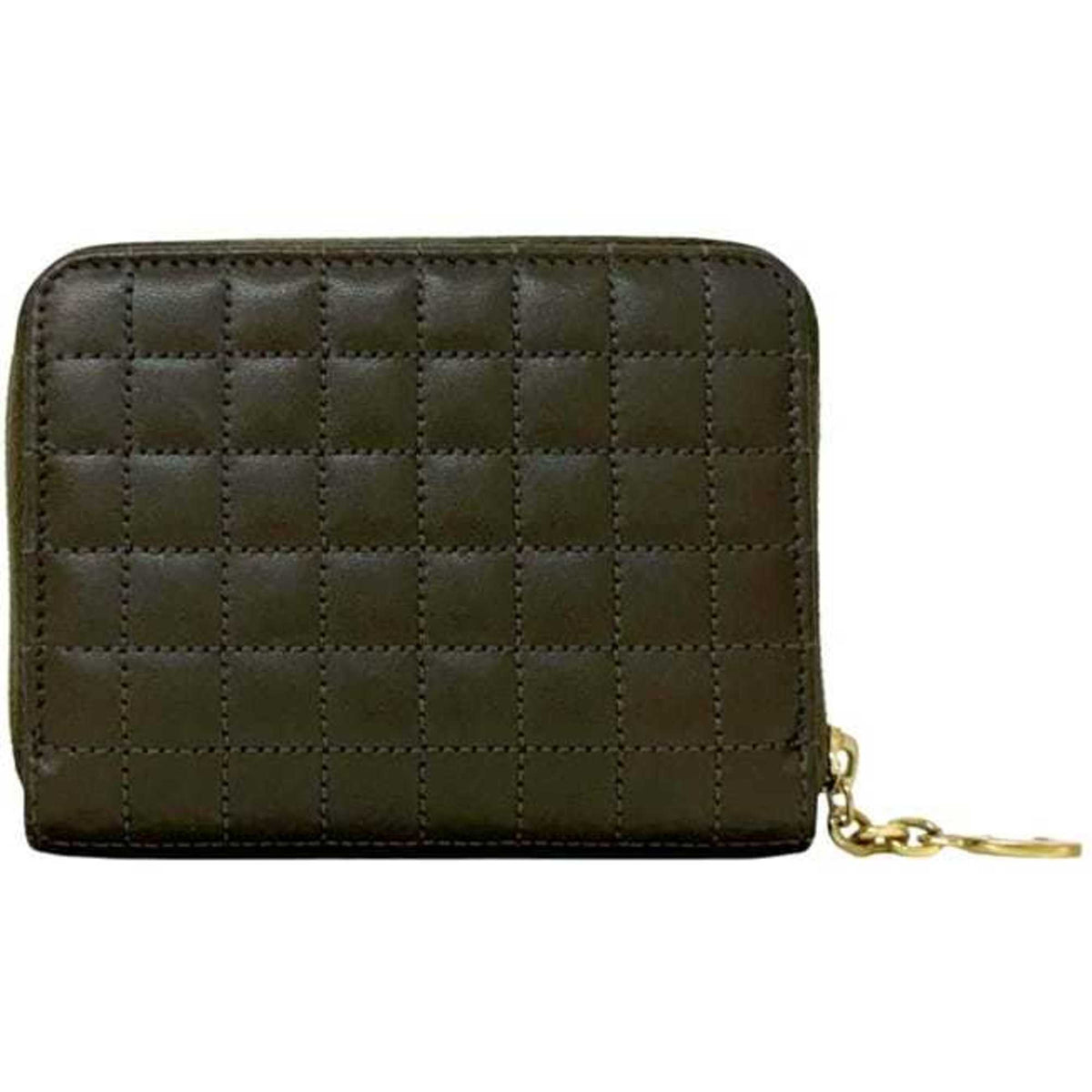 Celine Green Khaki Leather Coin Purse/Coin Case (Pre-Owned)