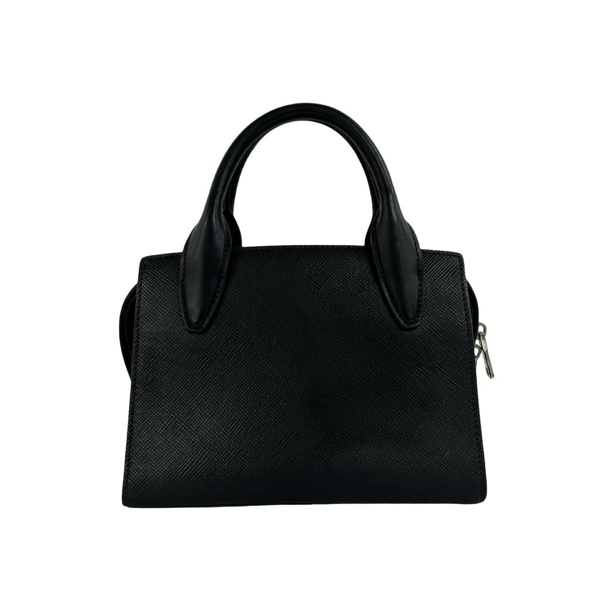 Prada Black Leather Handbag Shoulder Bag (Pre-Owned)