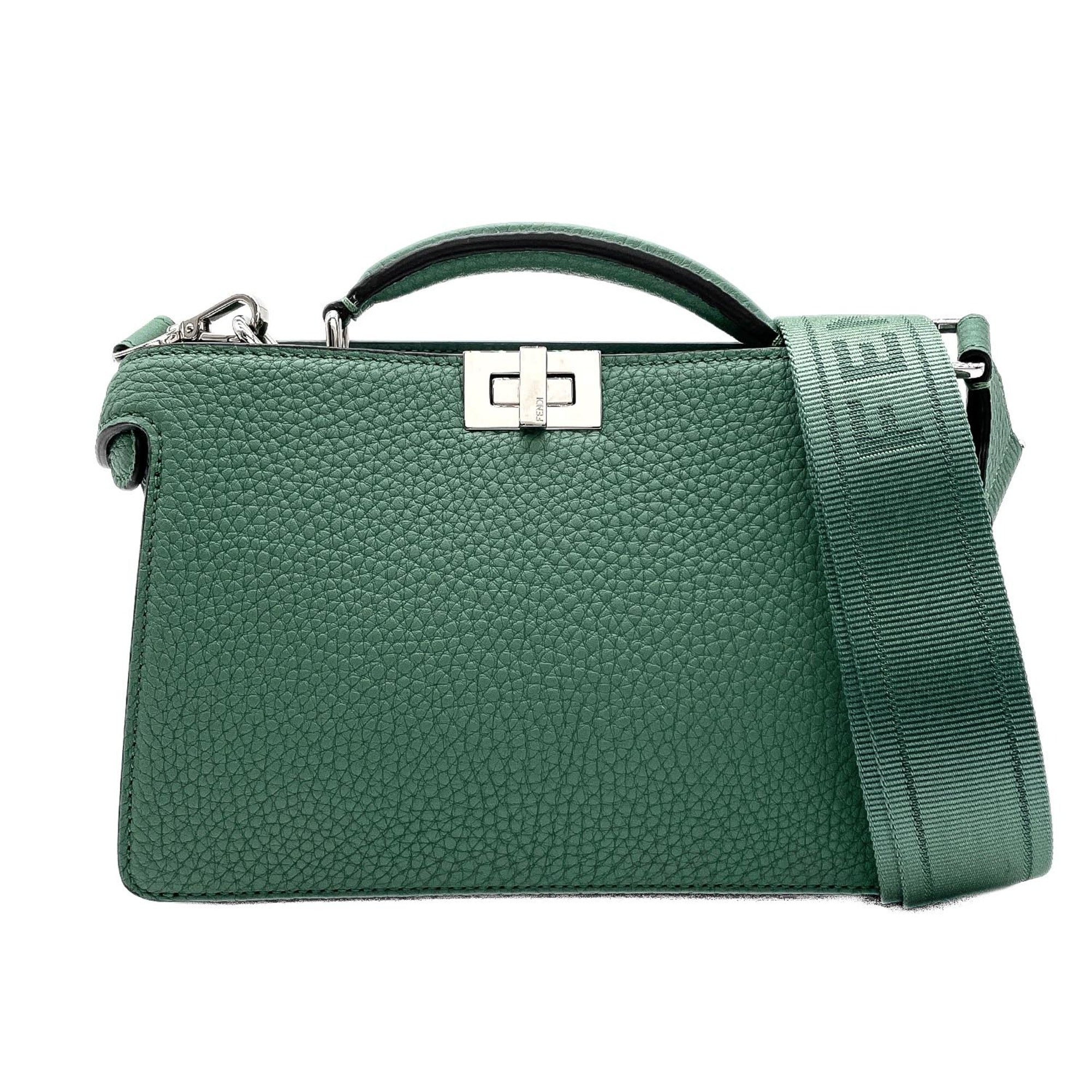 Fendi Green Leather Shoulder Bag (Pre-Owned)