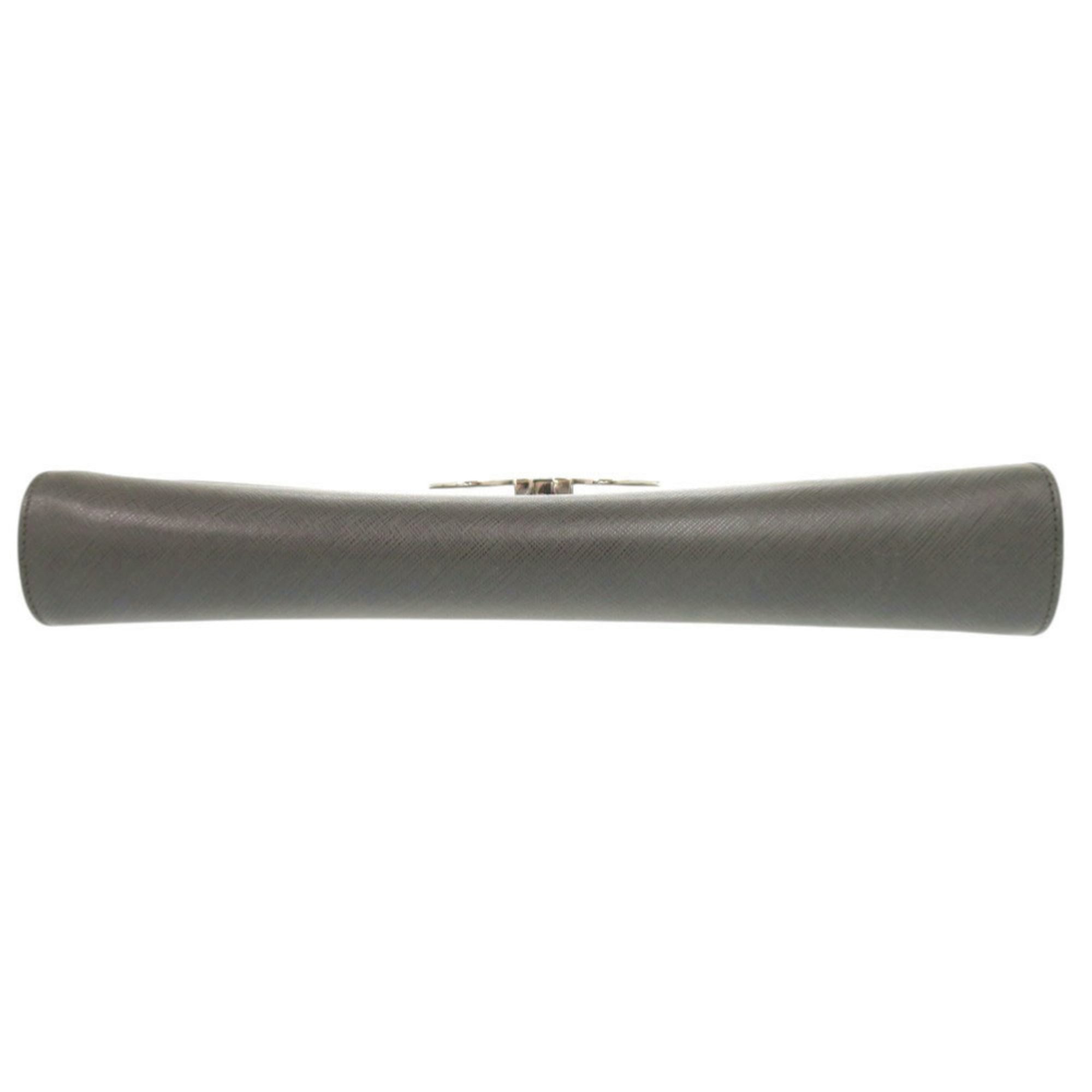 Salvatore Ferragamo Dark Gray Leather Shoulder Bag (Pre-Owned)