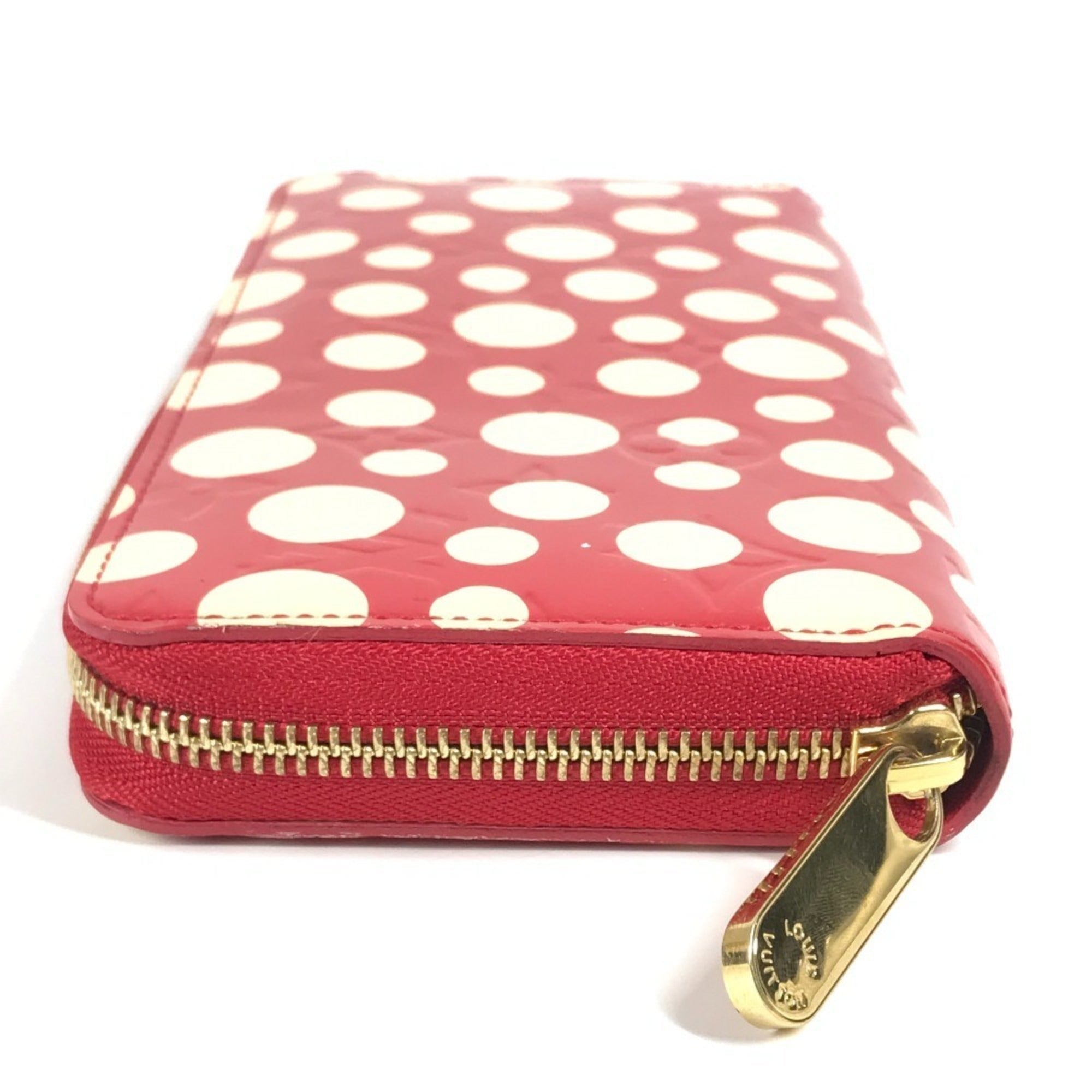Louis Vuitton Red Color White Patent Leather Long Wallet (Bi-Fold) (Pre-Owned)
