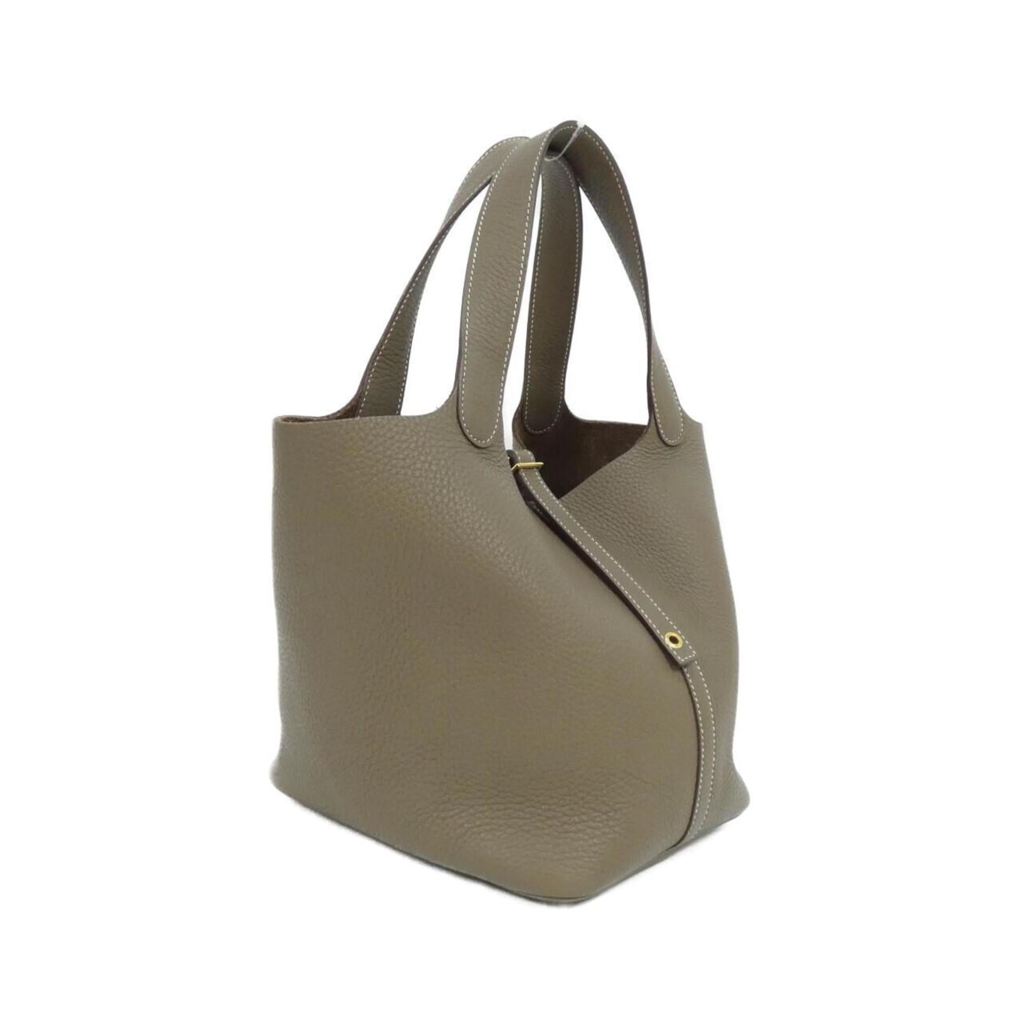 Hermes Etoupe Gray Taurillon Clemence Leather Handbag (Pre-Owned)