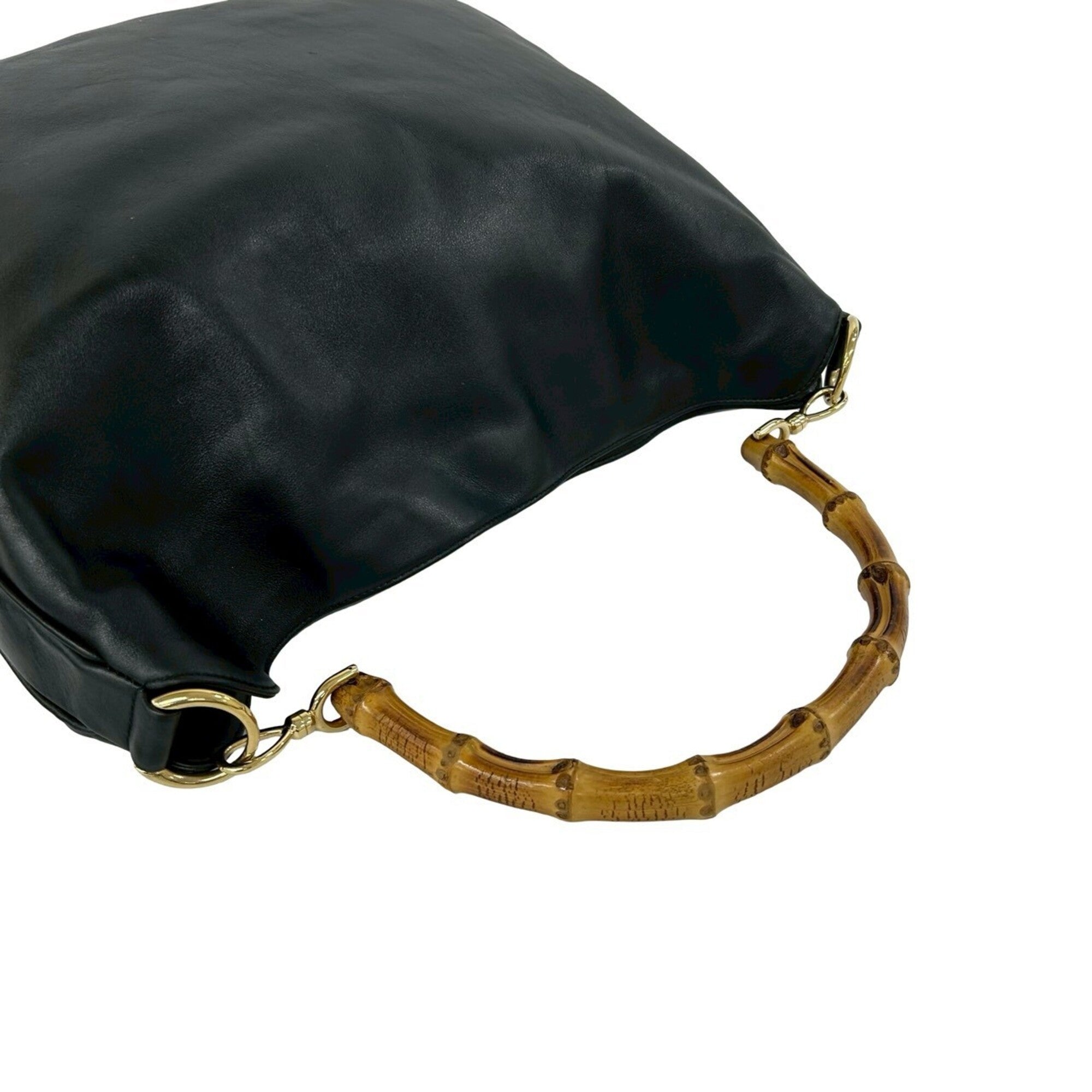 Gucci Black Leather Handbag Shoulder Bag (Pre-Owned)