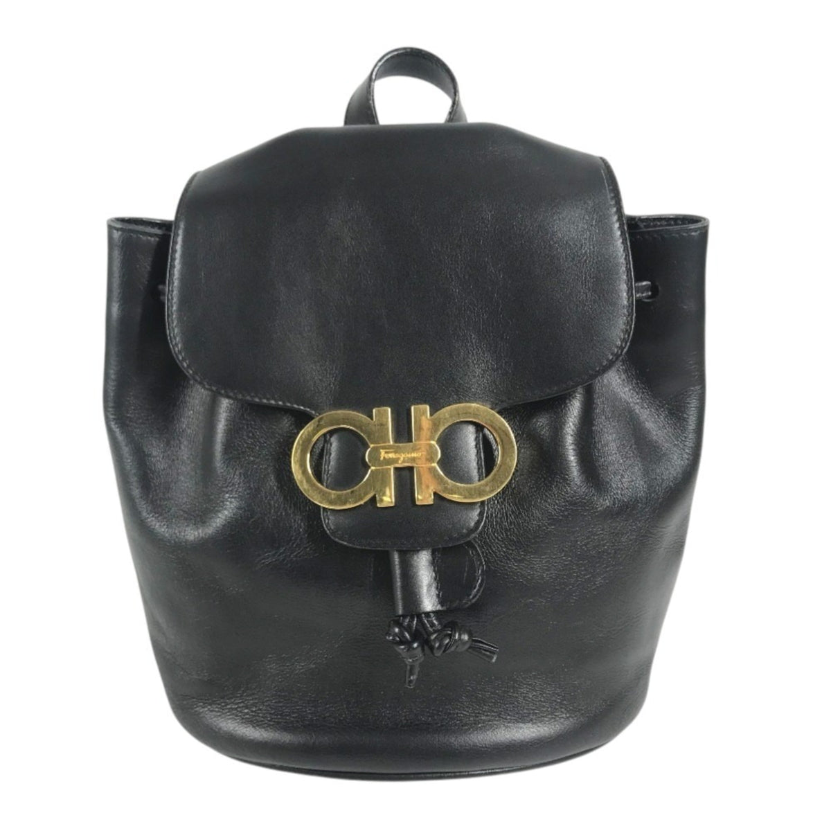 Salvatore Ferragamo Black Leather Backpack (Pre-Owned)