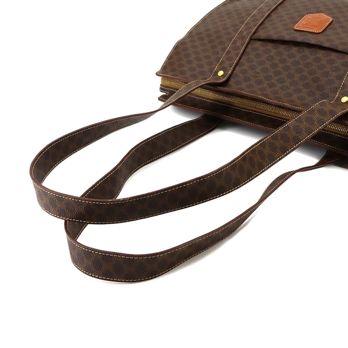 Celine Macadam Brown Pvc Leather Handbag Tote Bag (Pre-Owned)