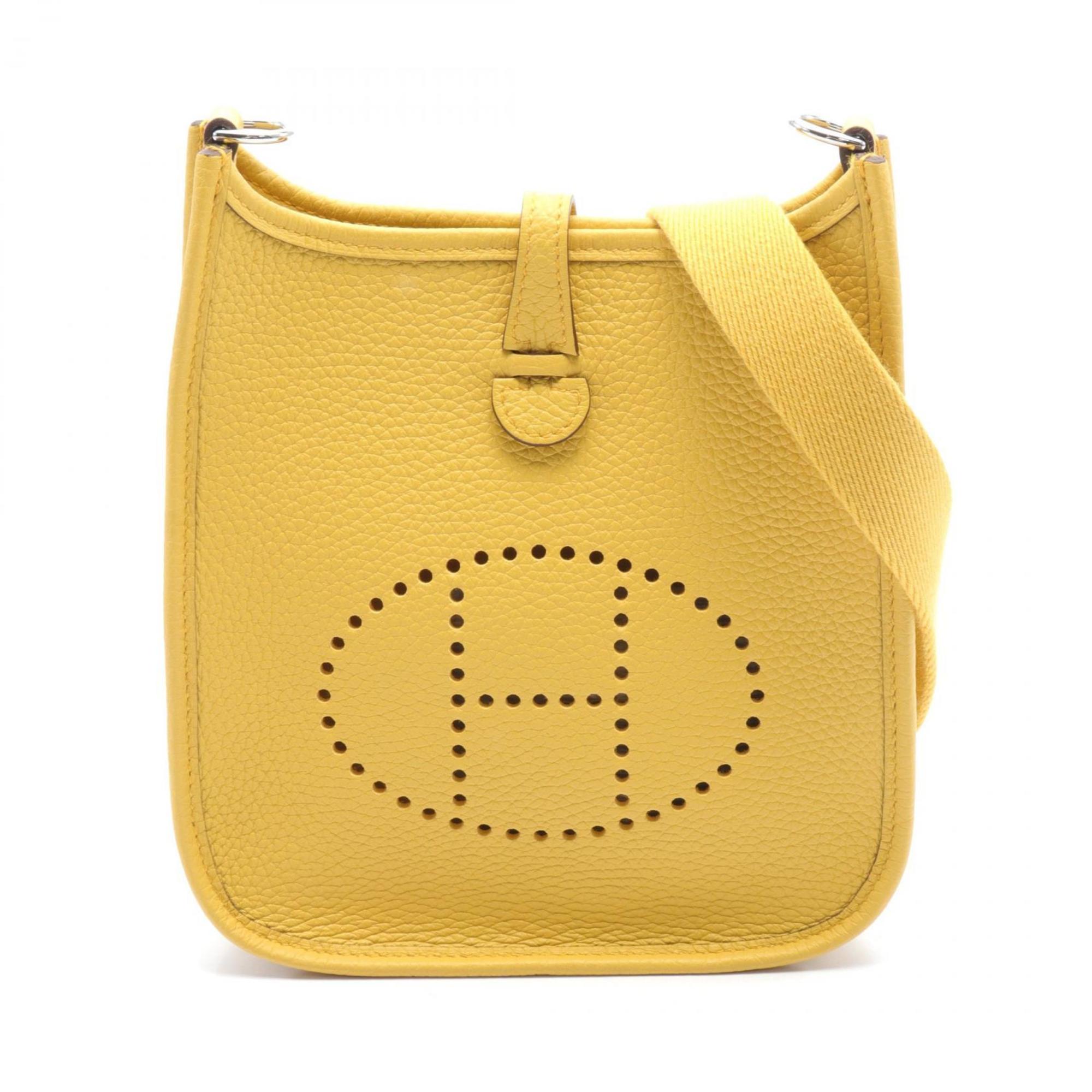 Hermes Evelyne Yellow Taurillon Clemence Leather Shoulder Bag (Pre-Owned)