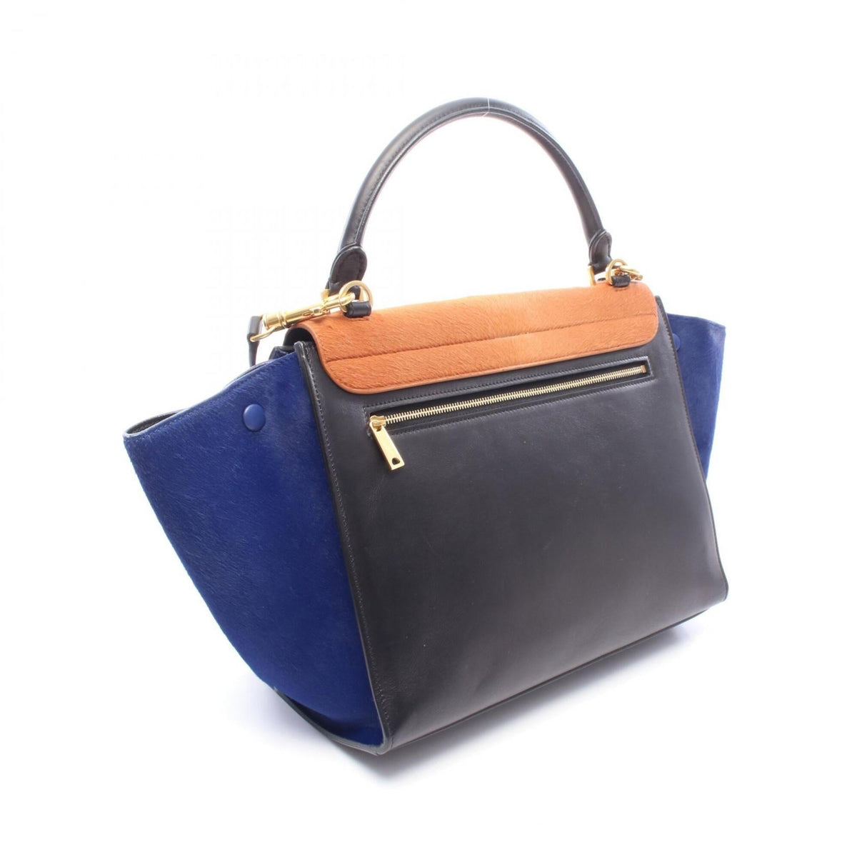 Celine Black Blue Brown Leather Handbag (Pre-Owned)