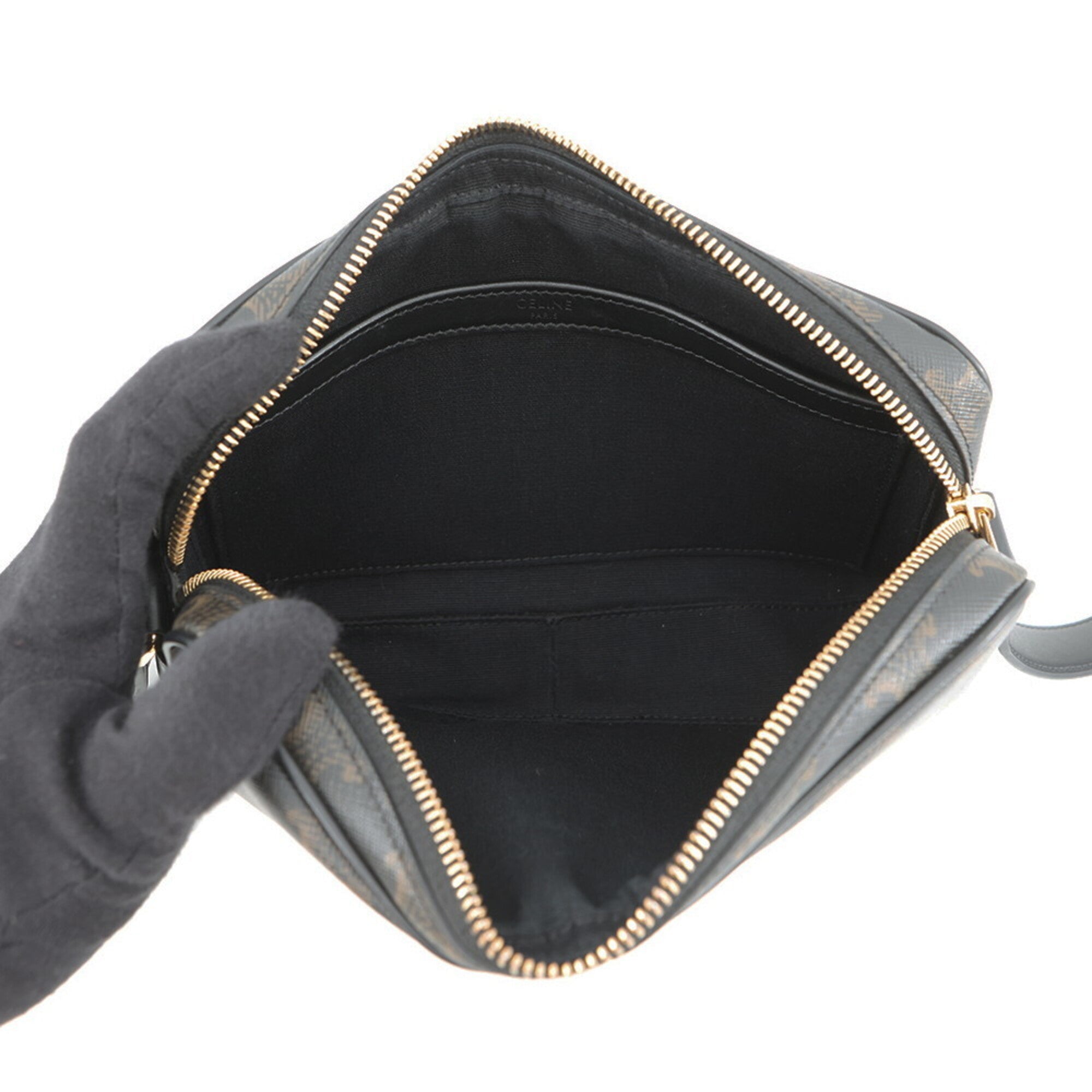 Celine Black Brown Pvc Leather Handbag Messenger Bag Shoulder Bag (Pre-Owned)