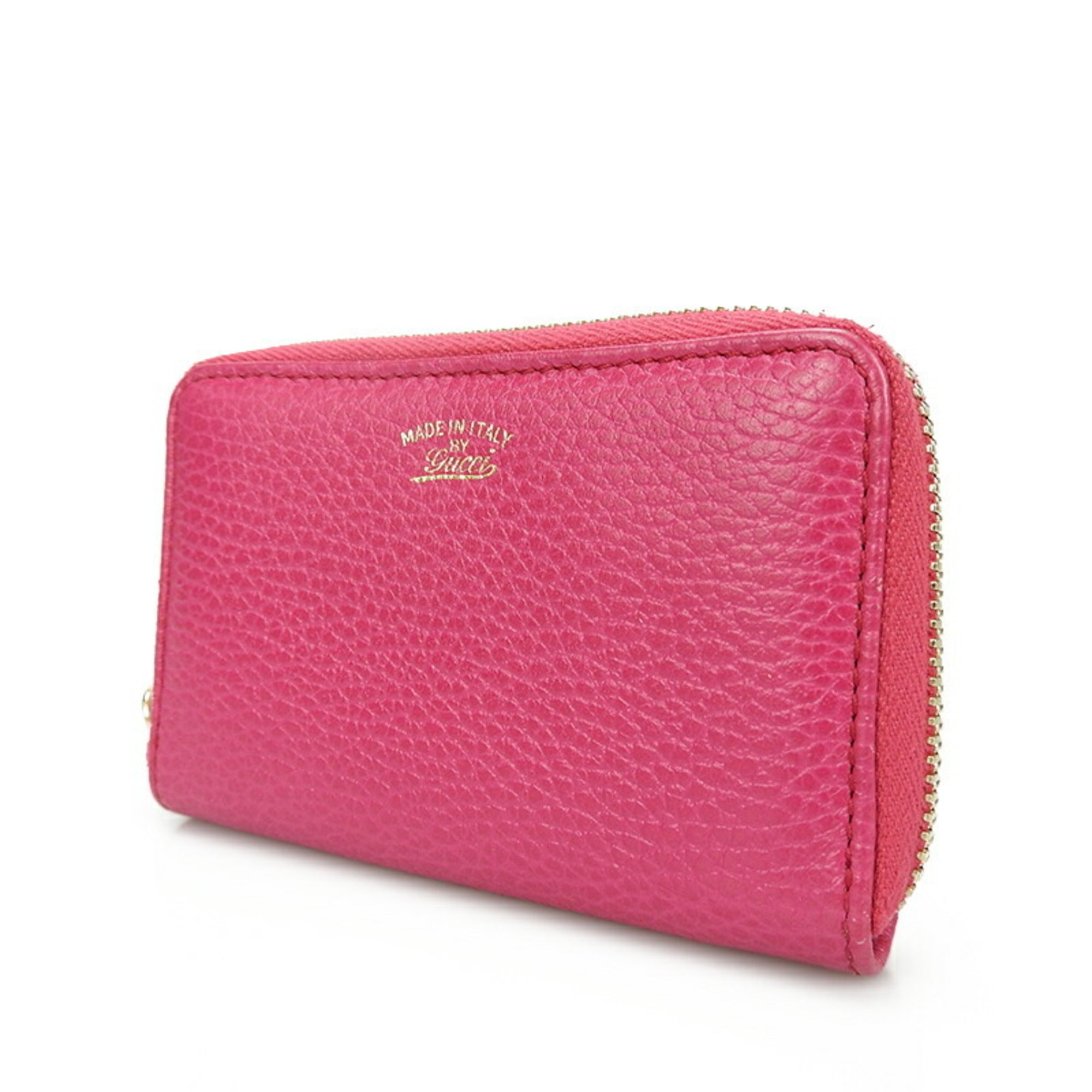 Gucci Pink Leather Coin Purse/Coin Case (Pre-Owned)