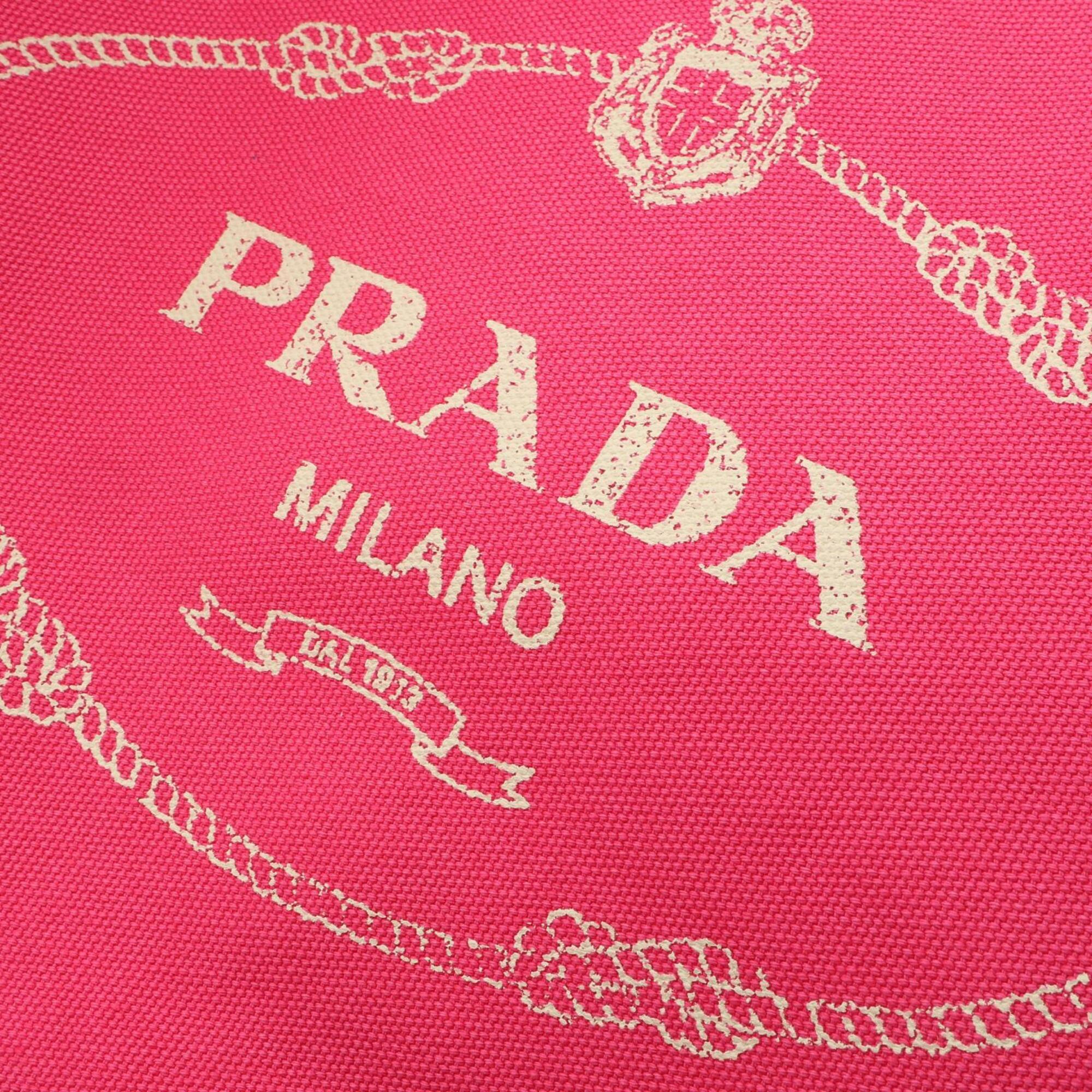 Prada Pink Canvas Handbag Tote Bag (Pre-Owned)