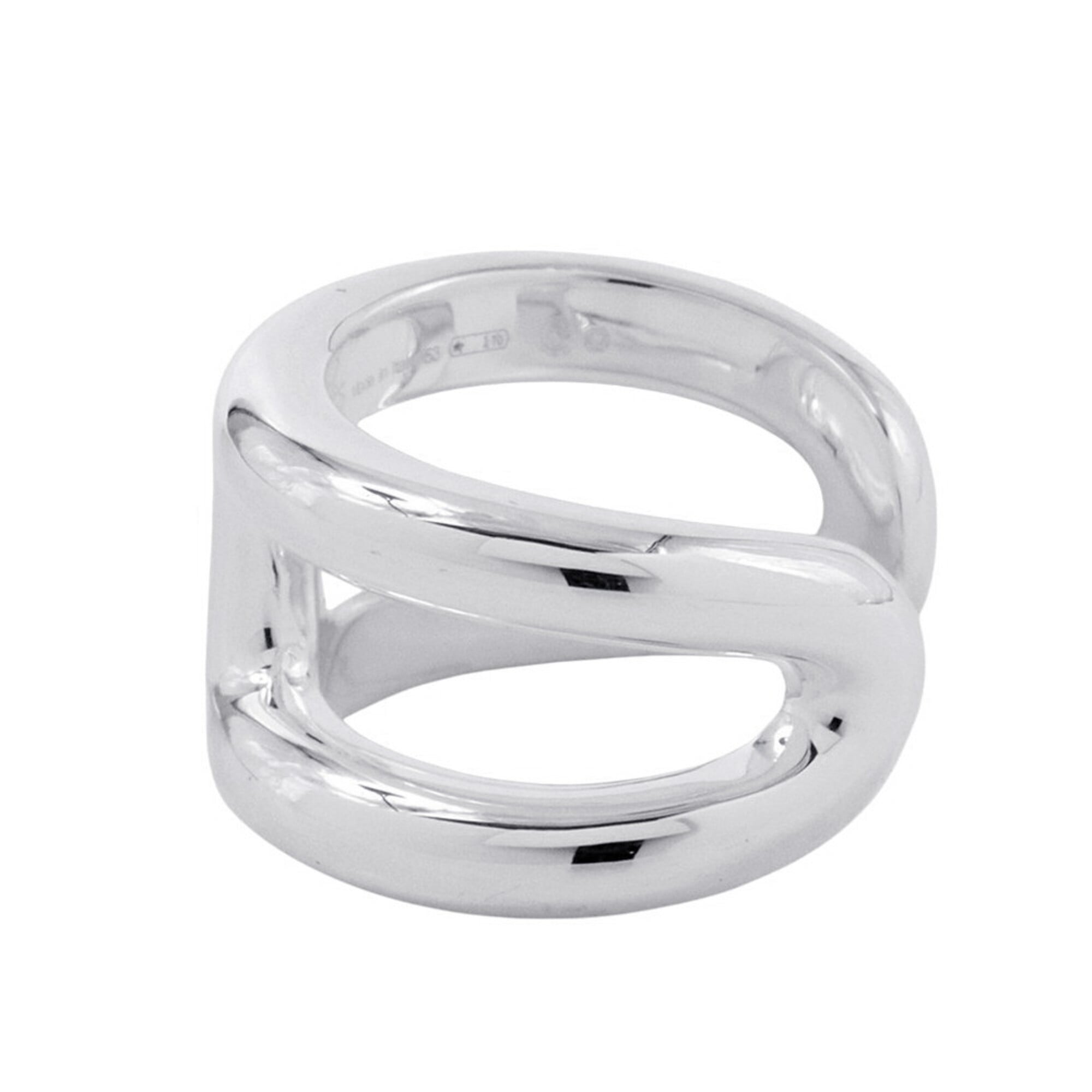 Hermes Silver 925 Band Ring (Pre-Owned)