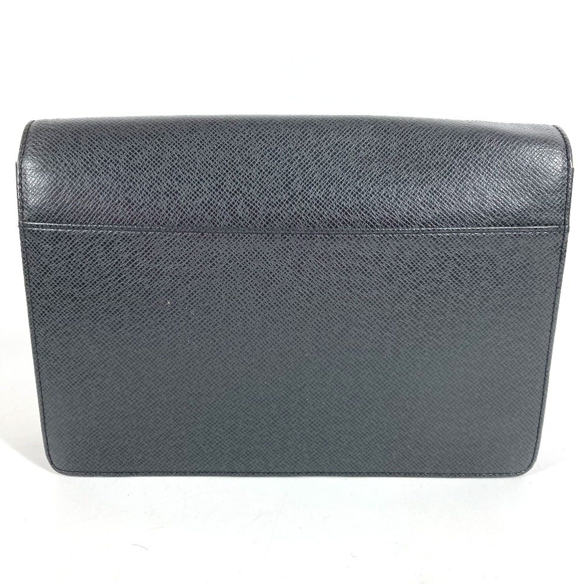 Louis Vuitton Ardoise Black Taiga Leather Clutch Bag Handbag Pouch (Pre-Owned)