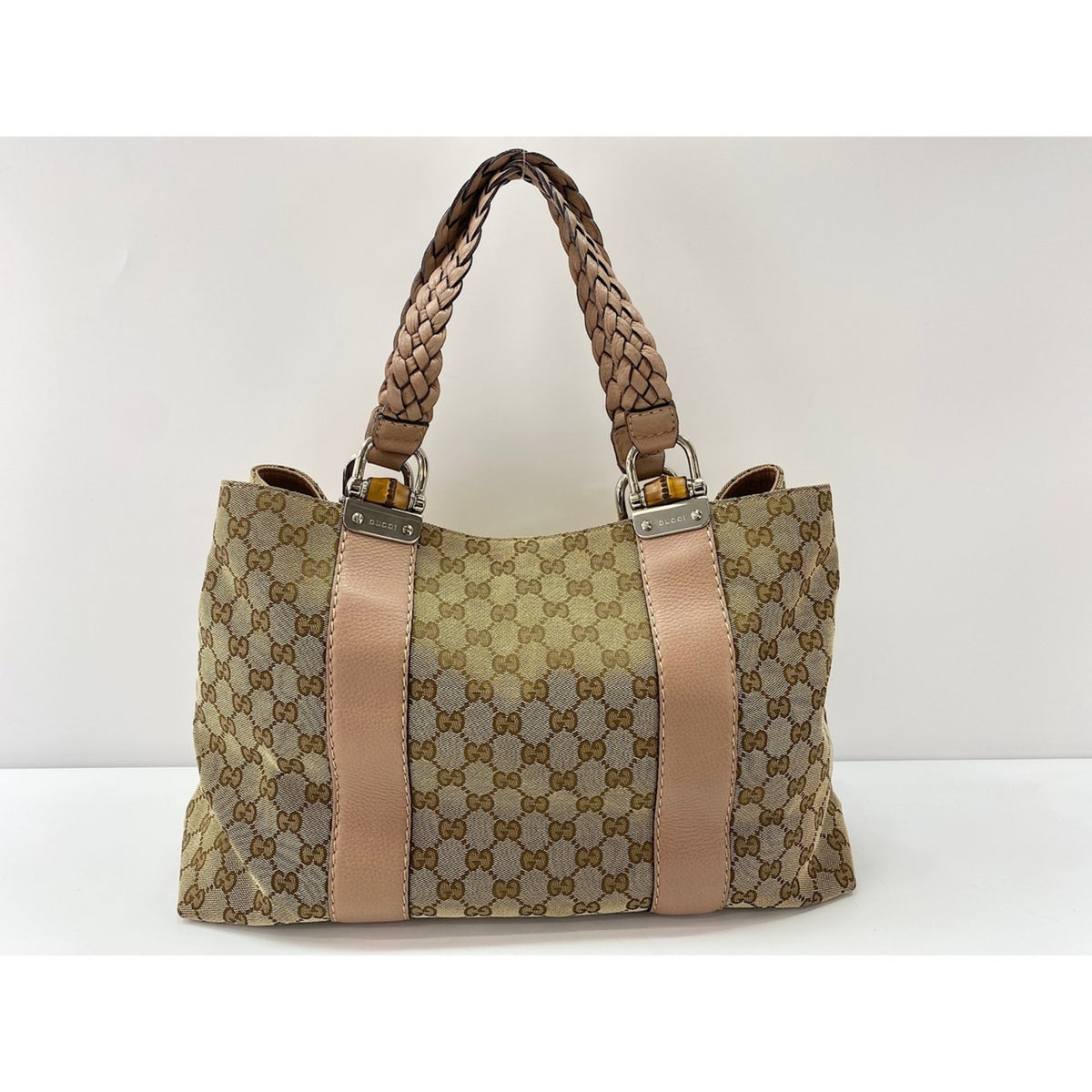 Gucci Beige Pink Tote Bag (Pre-Owned)