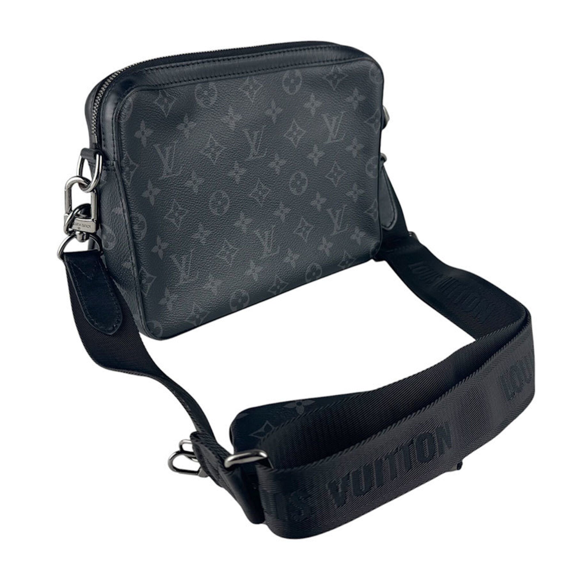 Louis Vuitton Black Gray Monogram Eclipse Pouch Shoulder Bag (Pre-Owned)