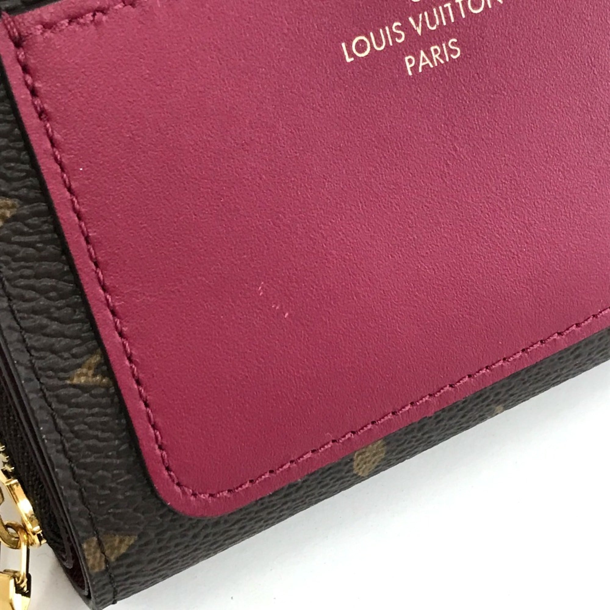 Louis Vuitton Monogram Brown Fuchsia Monogram Wallet (Bi-Fold) (Pre-Owned)