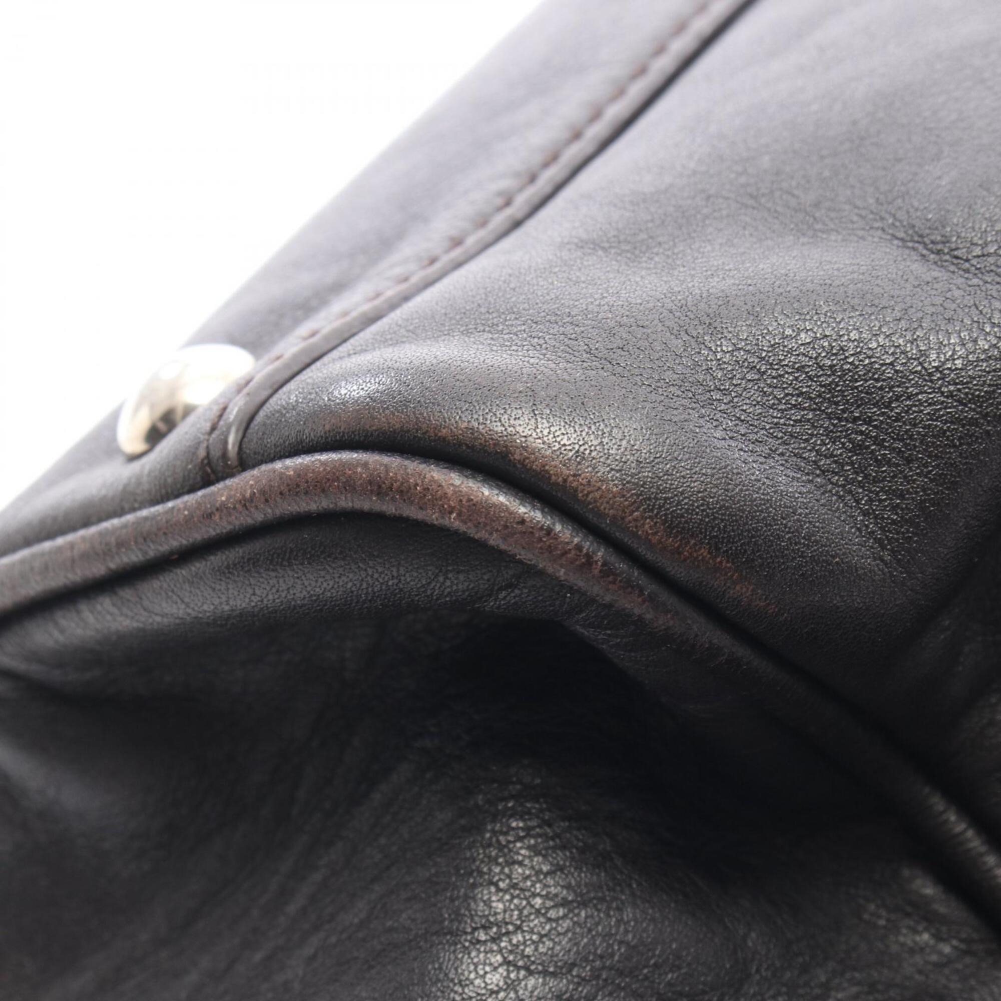 Gucci Brown Leather Handbag Tote Bag (Pre-Owned)