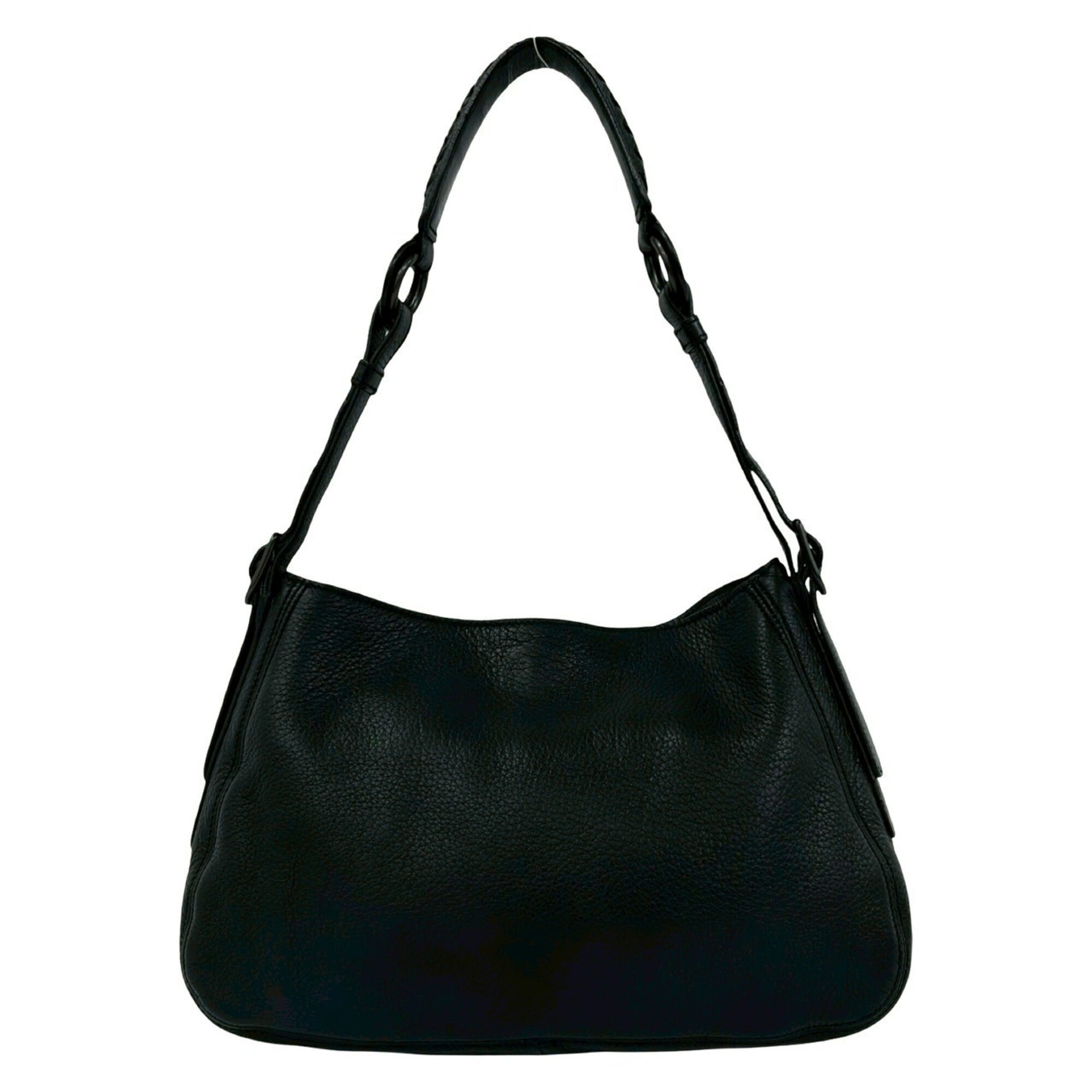 Bottega Veneta Black Leather Shoulder Bag Tote Bag (Pre-Owned)
