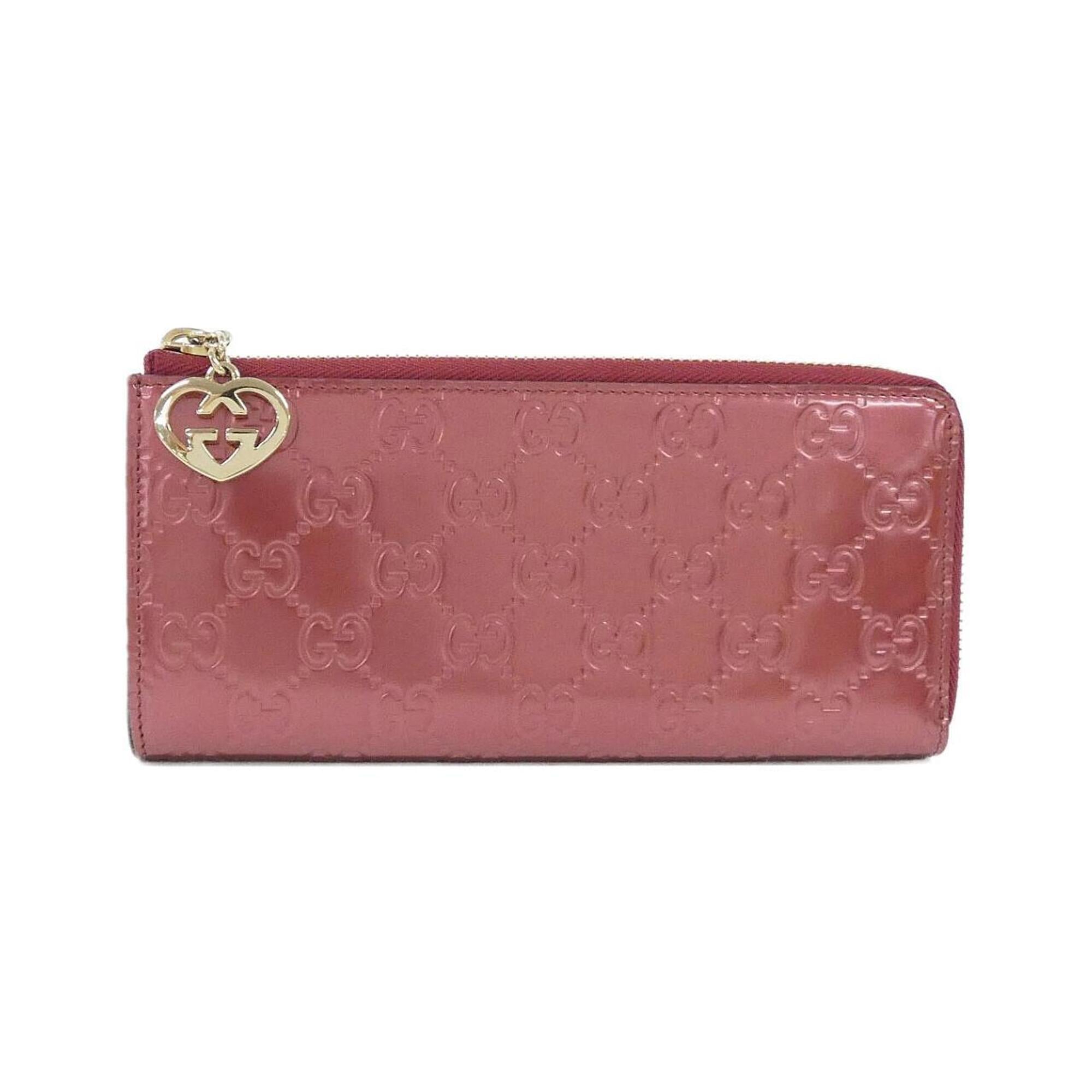 Gucci Red Color Leather Long Wallet (Bi-Fold) (Pre-Owned)