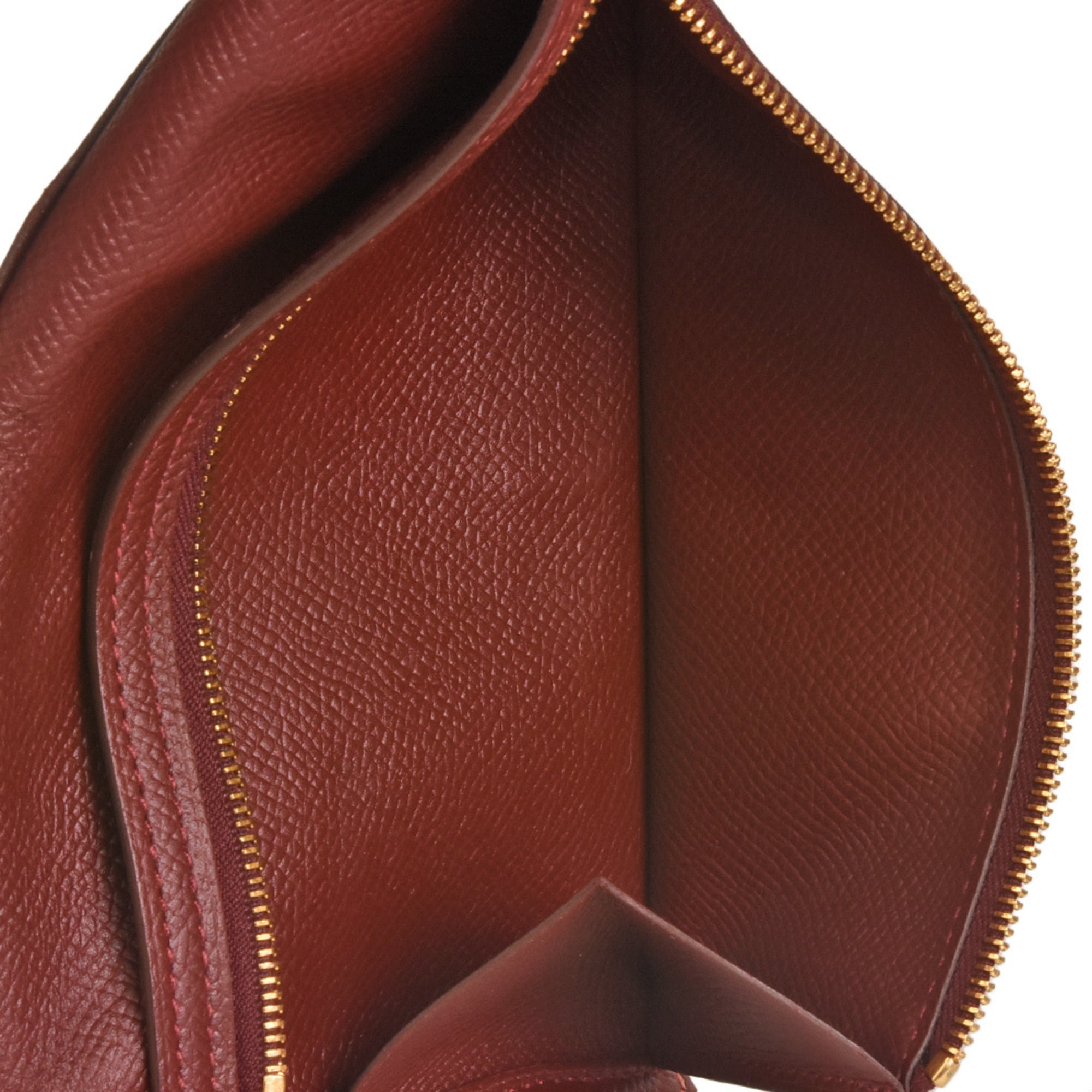 Hermes Bearn Capucine Rouge H Epsom Leather Long Wallet (Bi-Fold) (Pre-Owned)