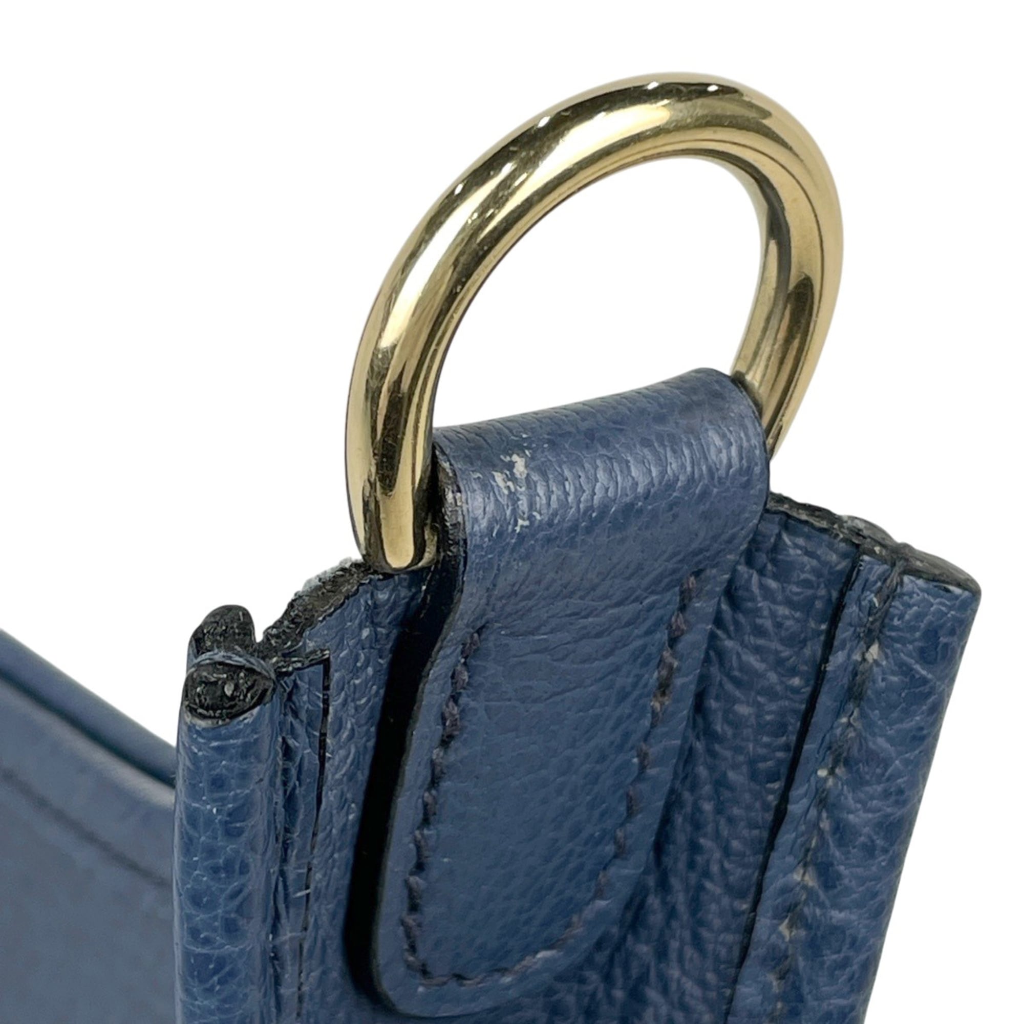 Hermes Evelyne Blue Leather Shoulder Bag (Pre-Owned)