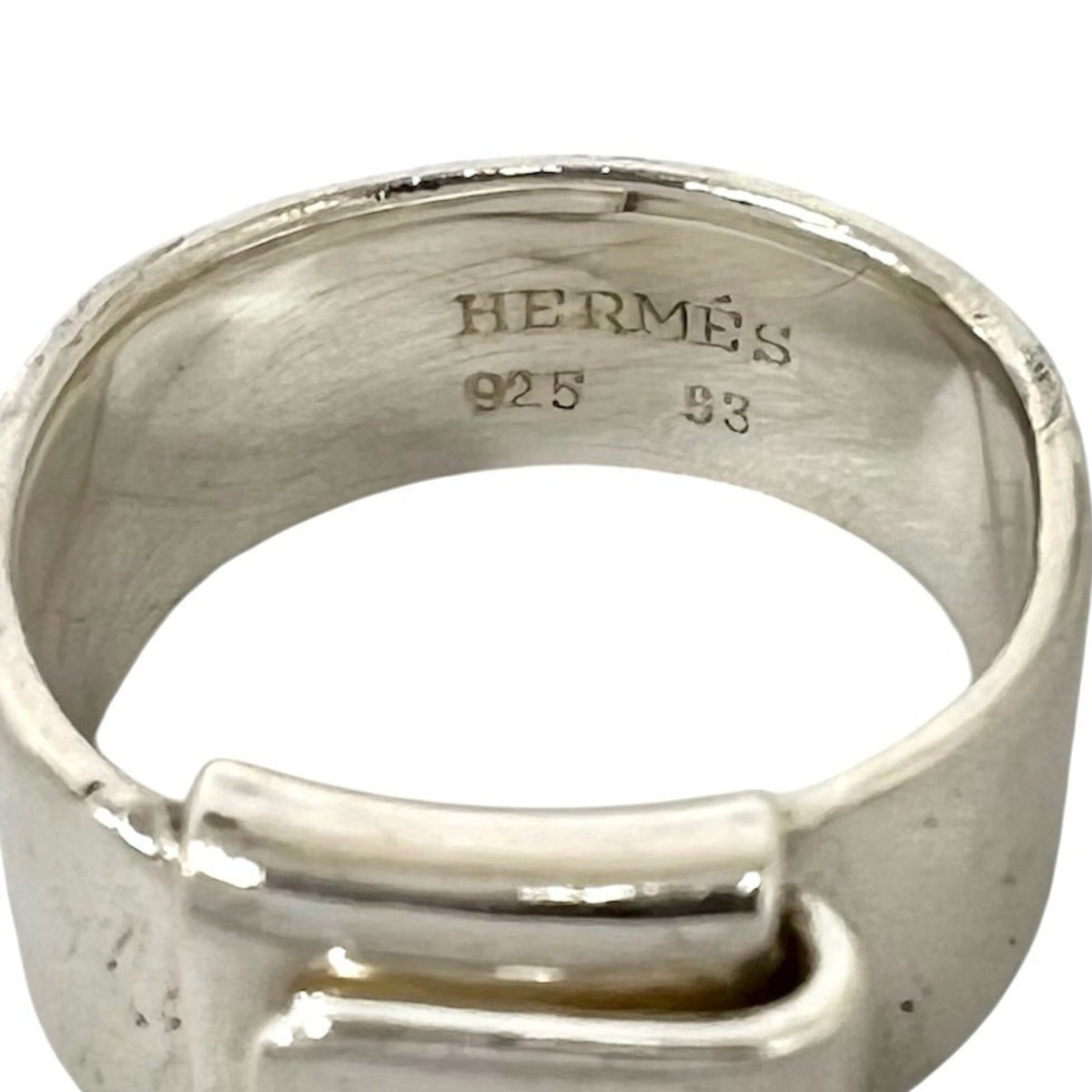 Hermes Silver Silver 925 Band Ring (Pre-Owned)