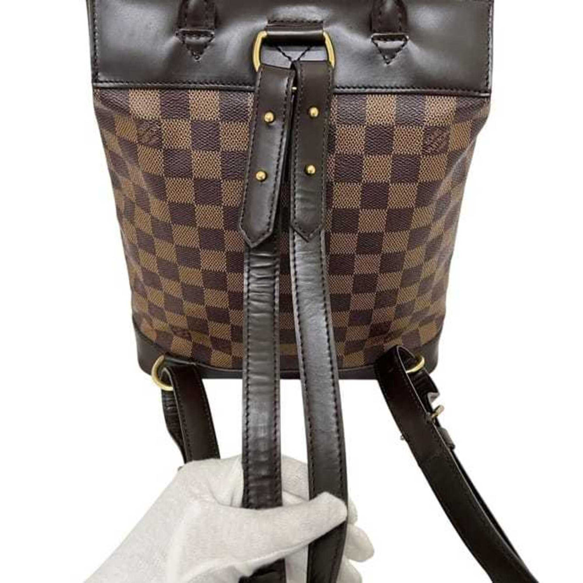 Louis Vuitton Brown Damier Canvas Leather Backpack (Pre-Owned)