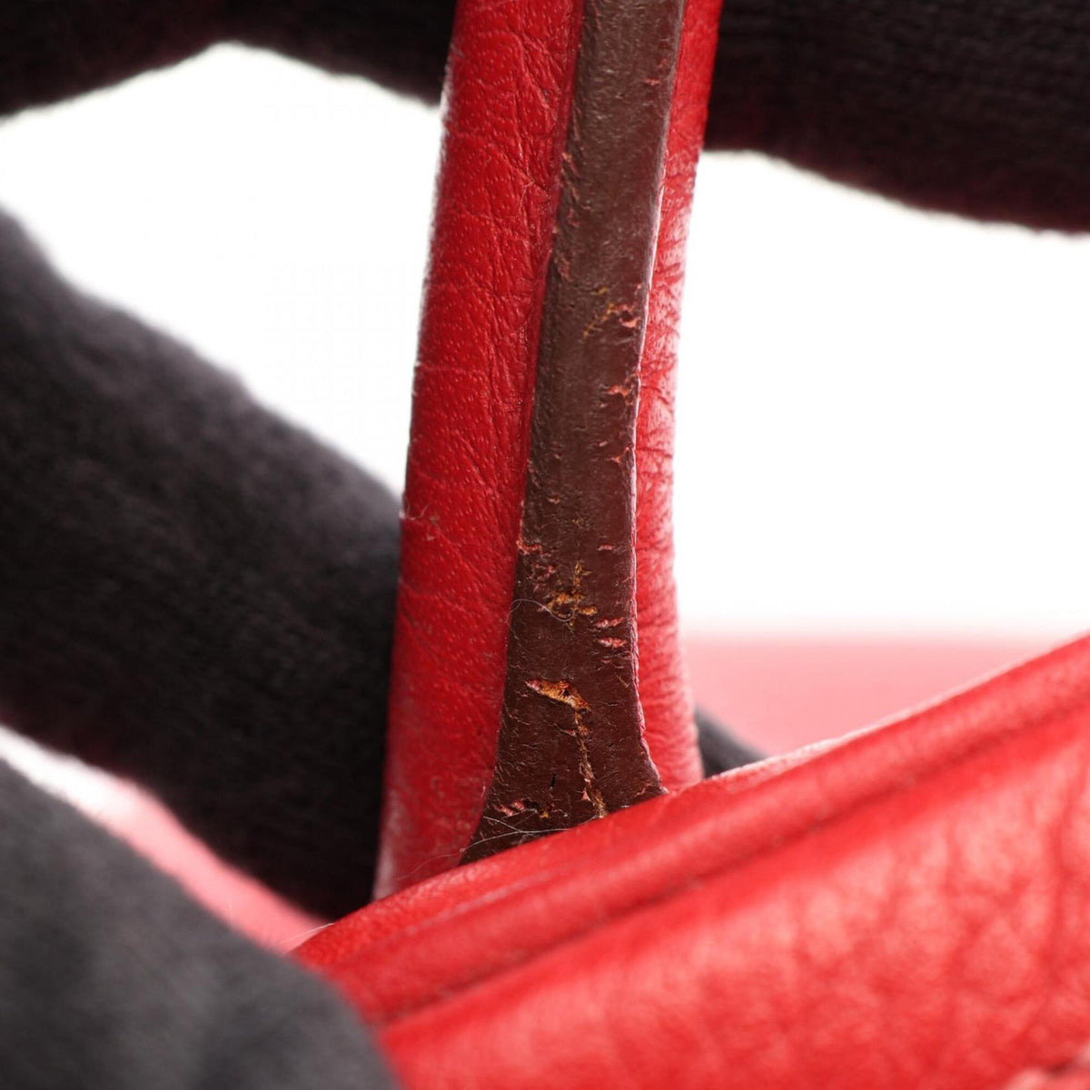 Hermes Red Color Taurillon Clemence Leather Handbag Shoulder Bag (Pre-Owned)