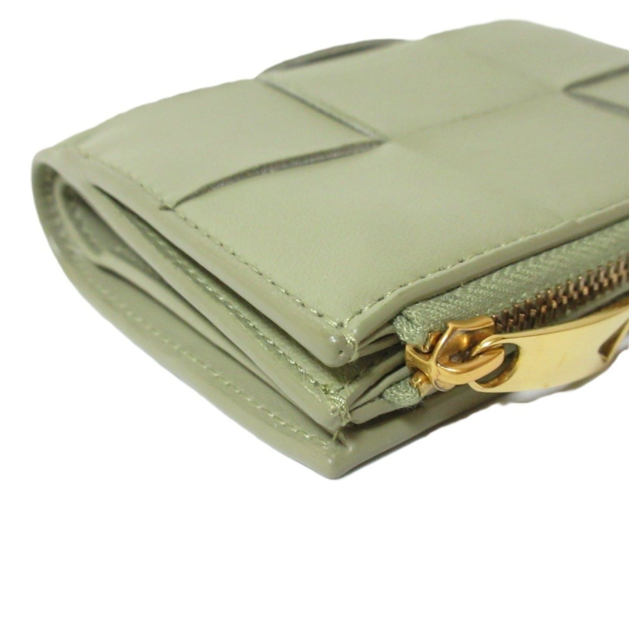 Bottega Veneta Khaki Leather Wallet (Bi-Fold) (Pre-Owned)