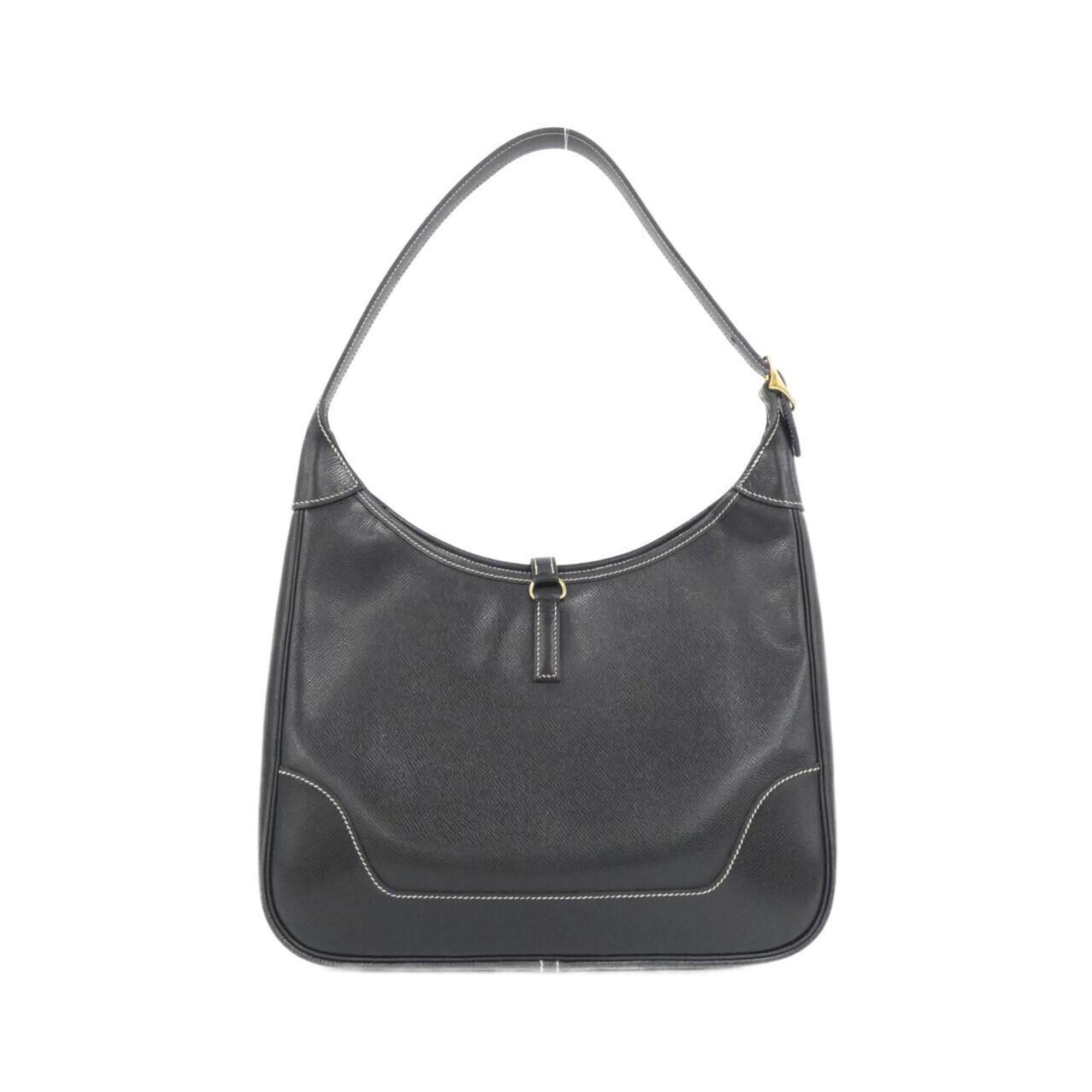 Hermes Black Lisse Leather Shoulder Bag (Pre-Owned)