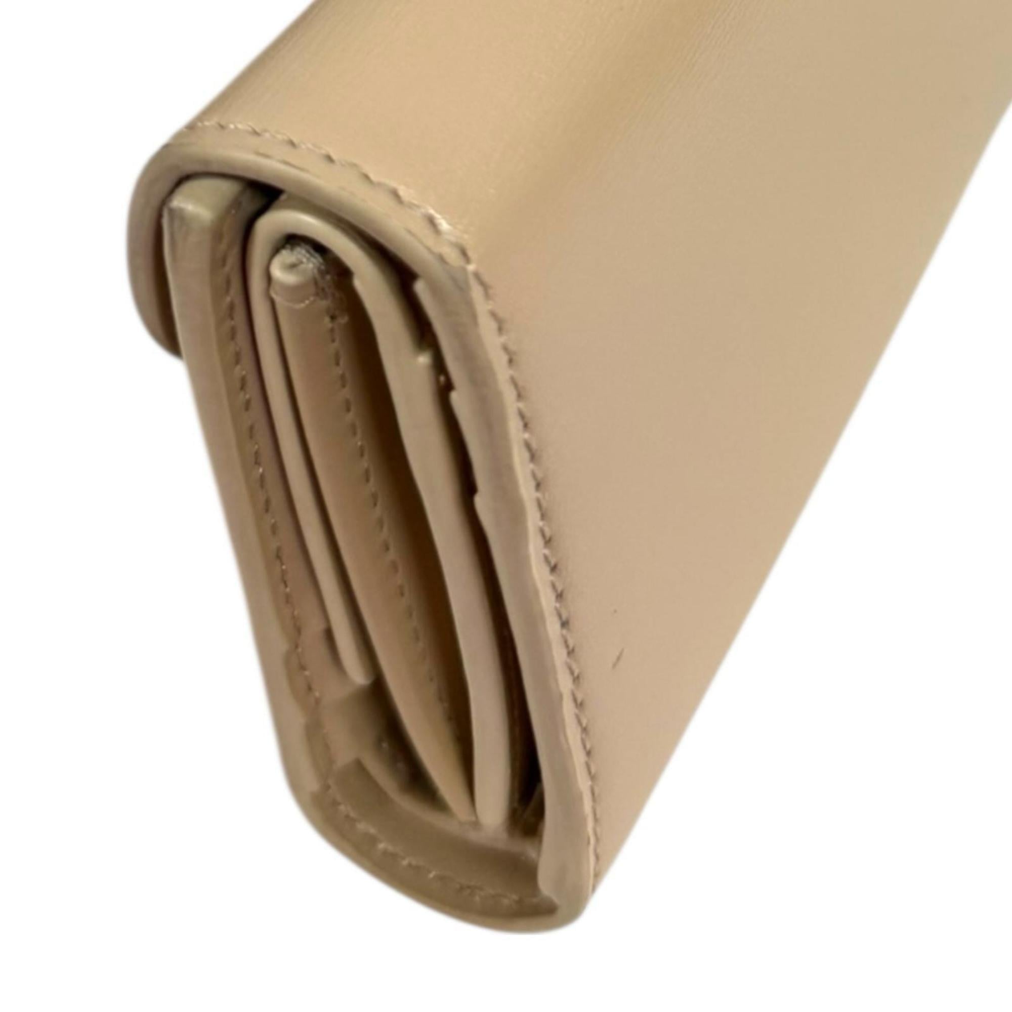 Celine Beige Leather Wallet (Tri-Fold) (Pre-Owned)
