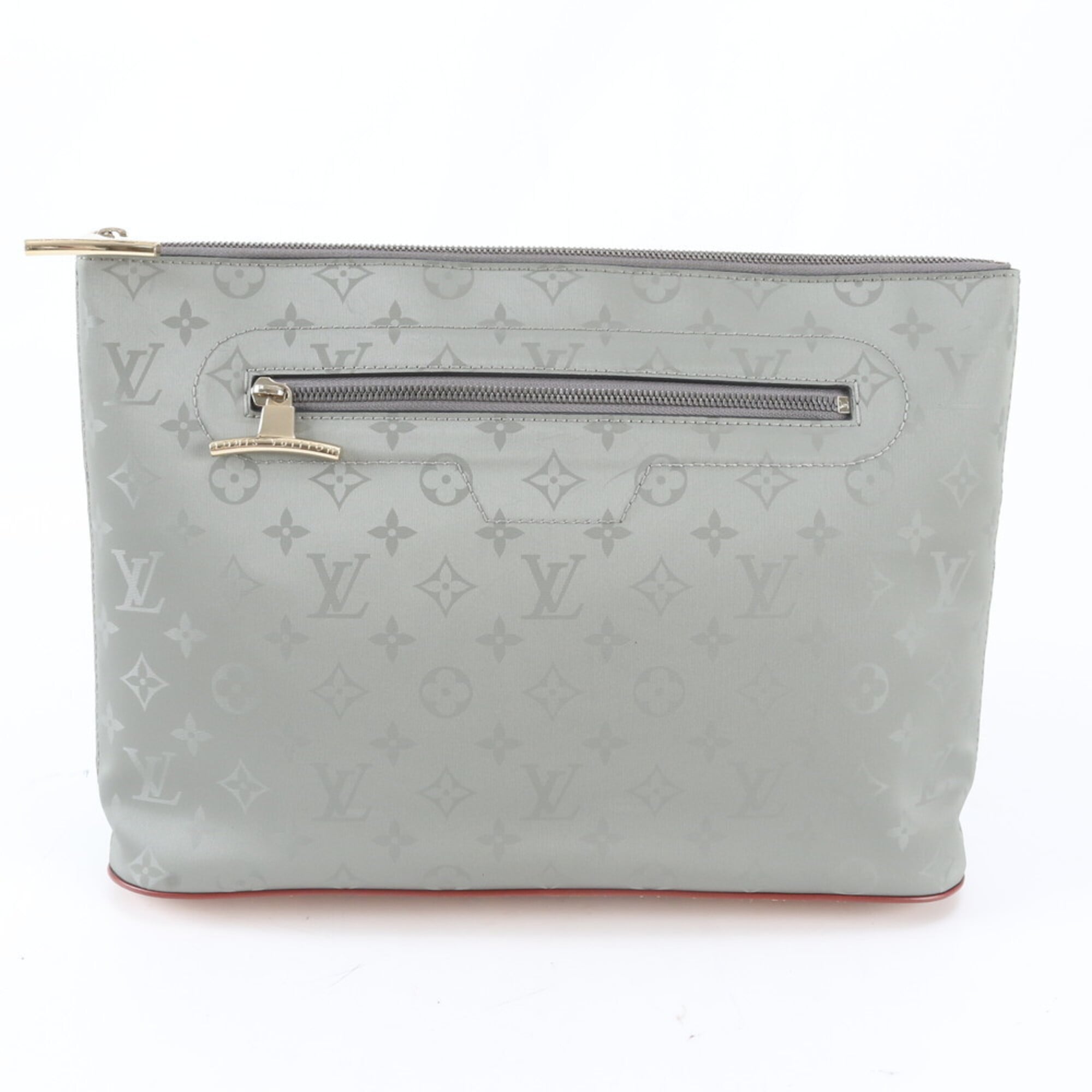 Louis Vuitton Black Cosmos Gray Leather Nylon Pochette (Pre-Owned)