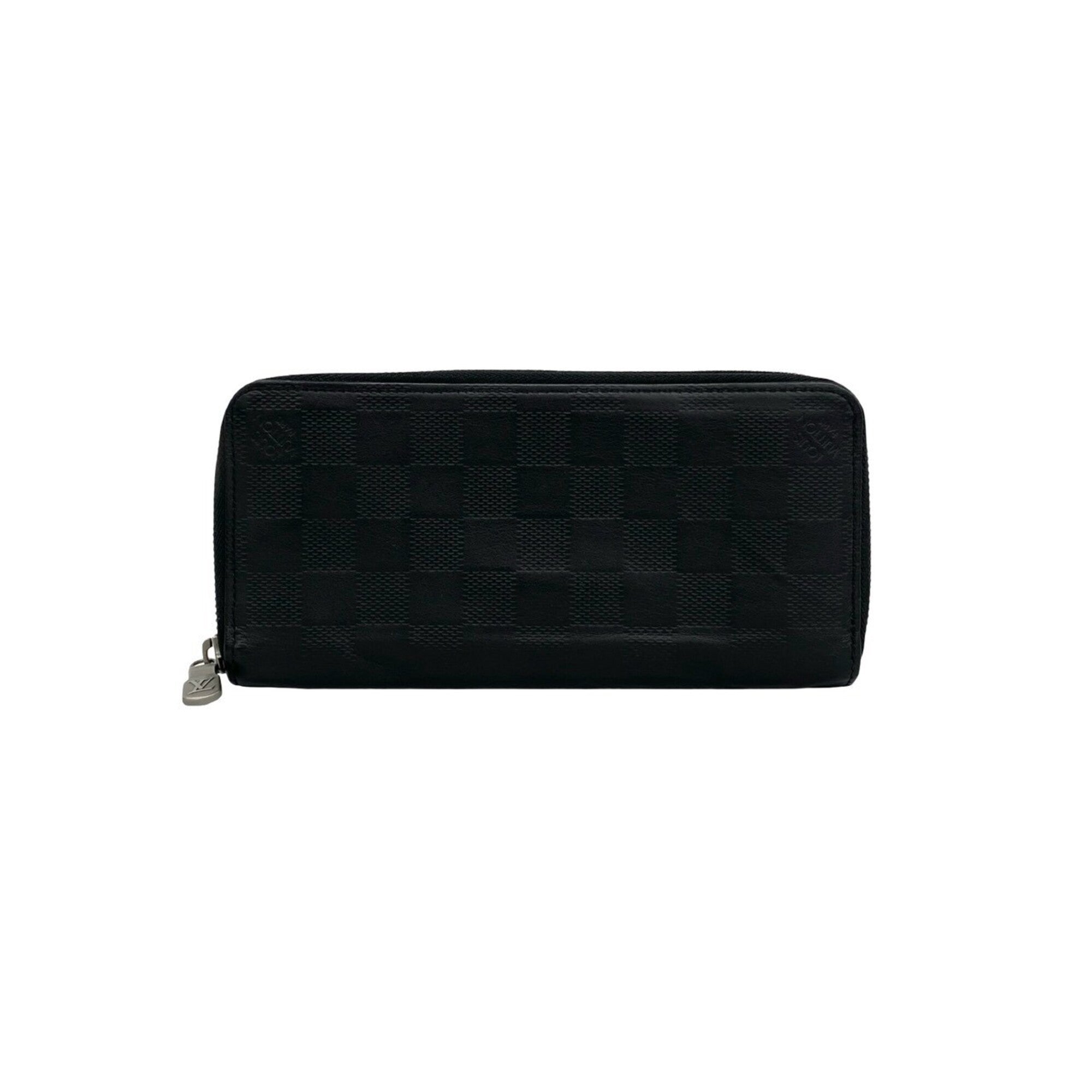 Louis Vuitton Black Leather Long Wallet (Bi-Fold) (Pre-Owned)
