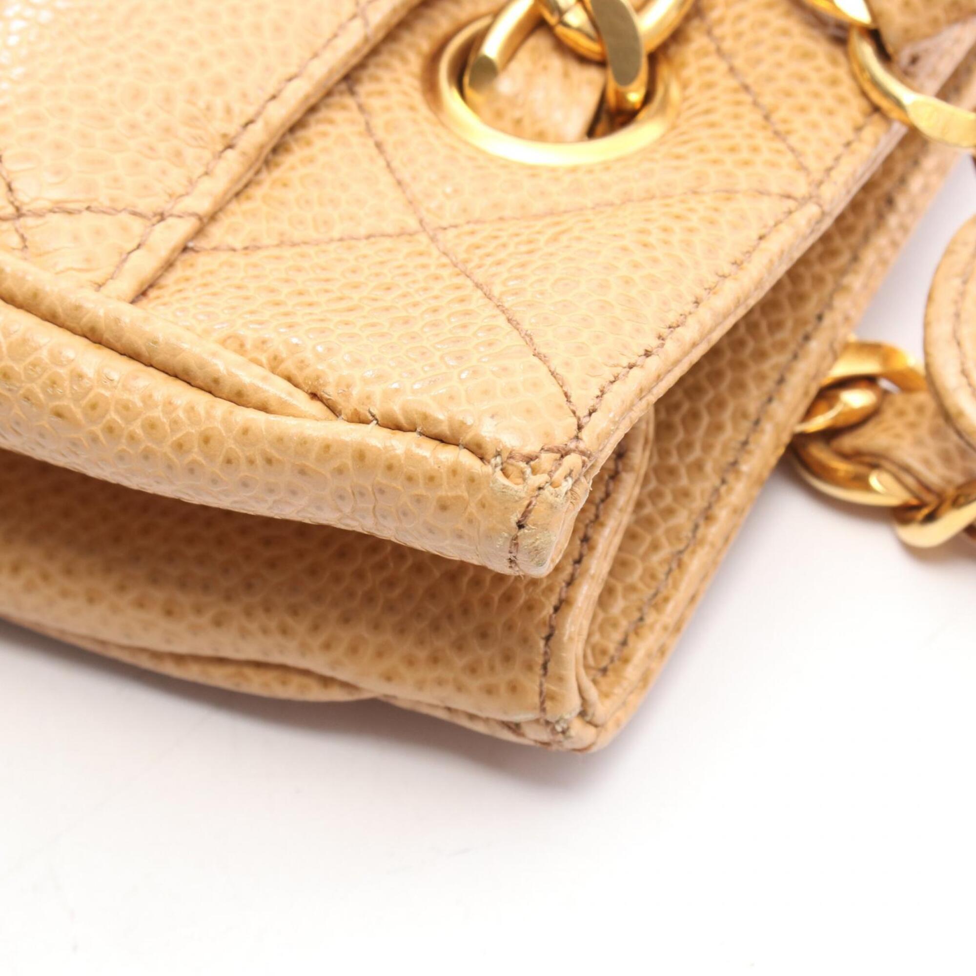Chanel Beige Grained Calfskin Handbag Tote Bag (Pre-Owned)