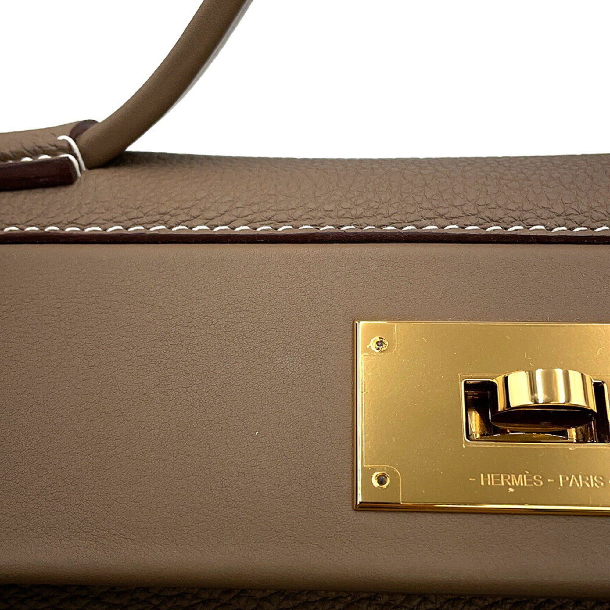 Hermes Etoupe Gray Togo Leather Swift Leather Handbag (Pre-Owned)