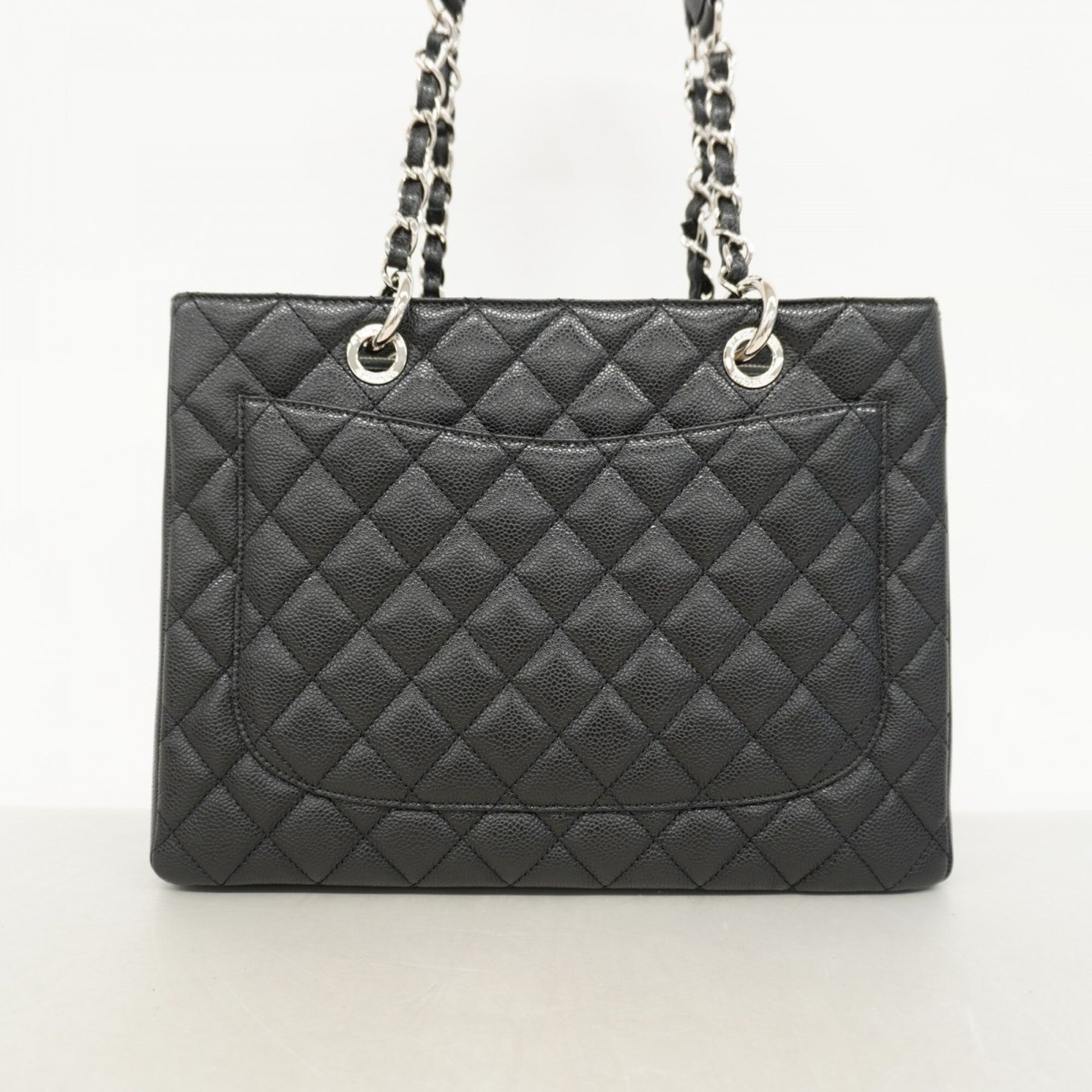 Chanel Black Grained Calfskin Tote Bag (Pre-Owned)