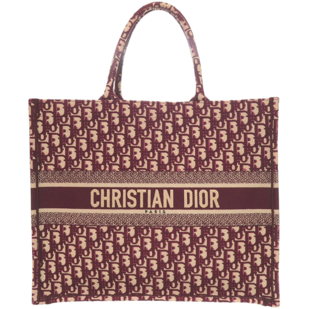 Christian Dior Beige Bordeaux Canvas Tote Bag (Pre-Owned)