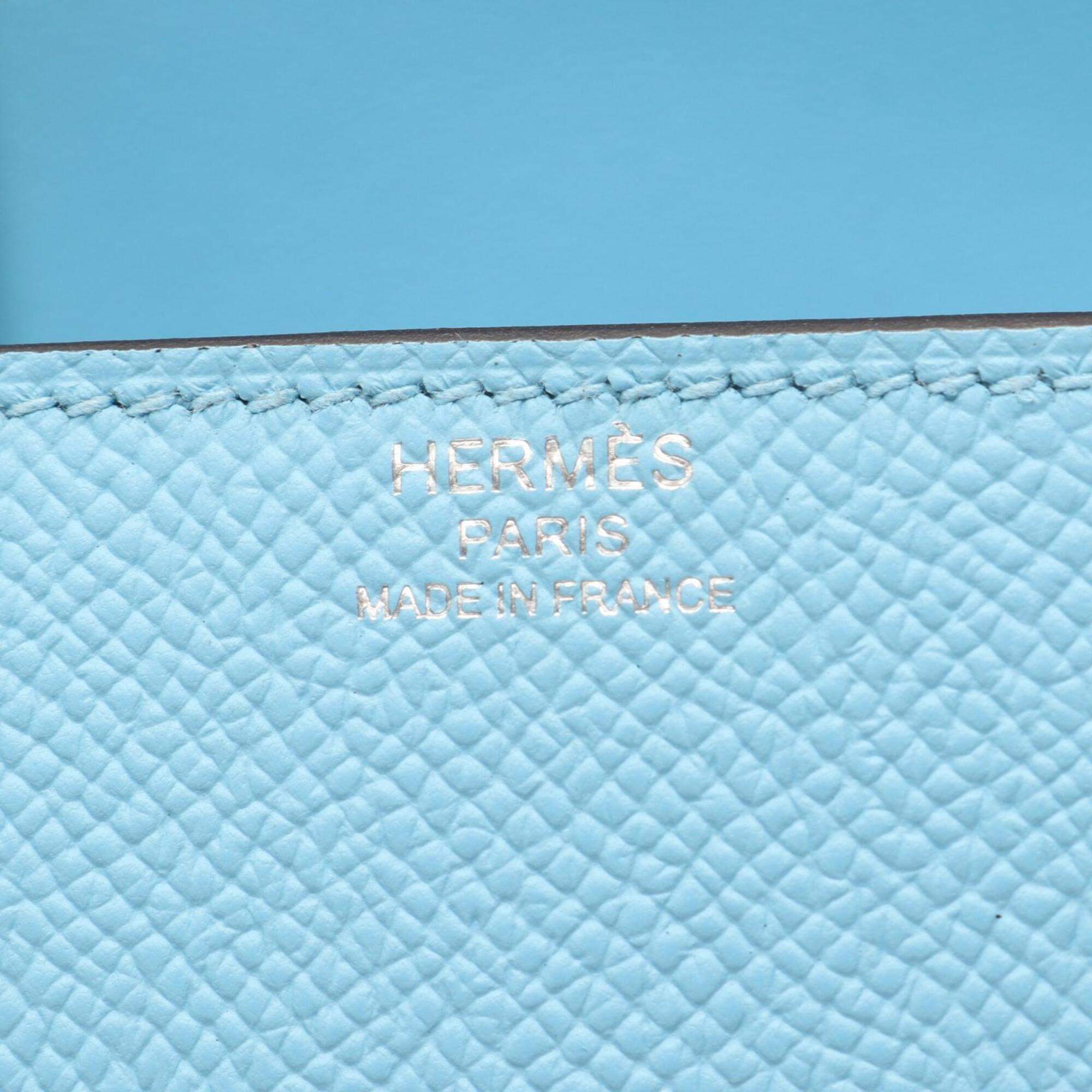 Hermes Blue Epsom Leather Handbag Shoulder Bag (Pre-Owned)