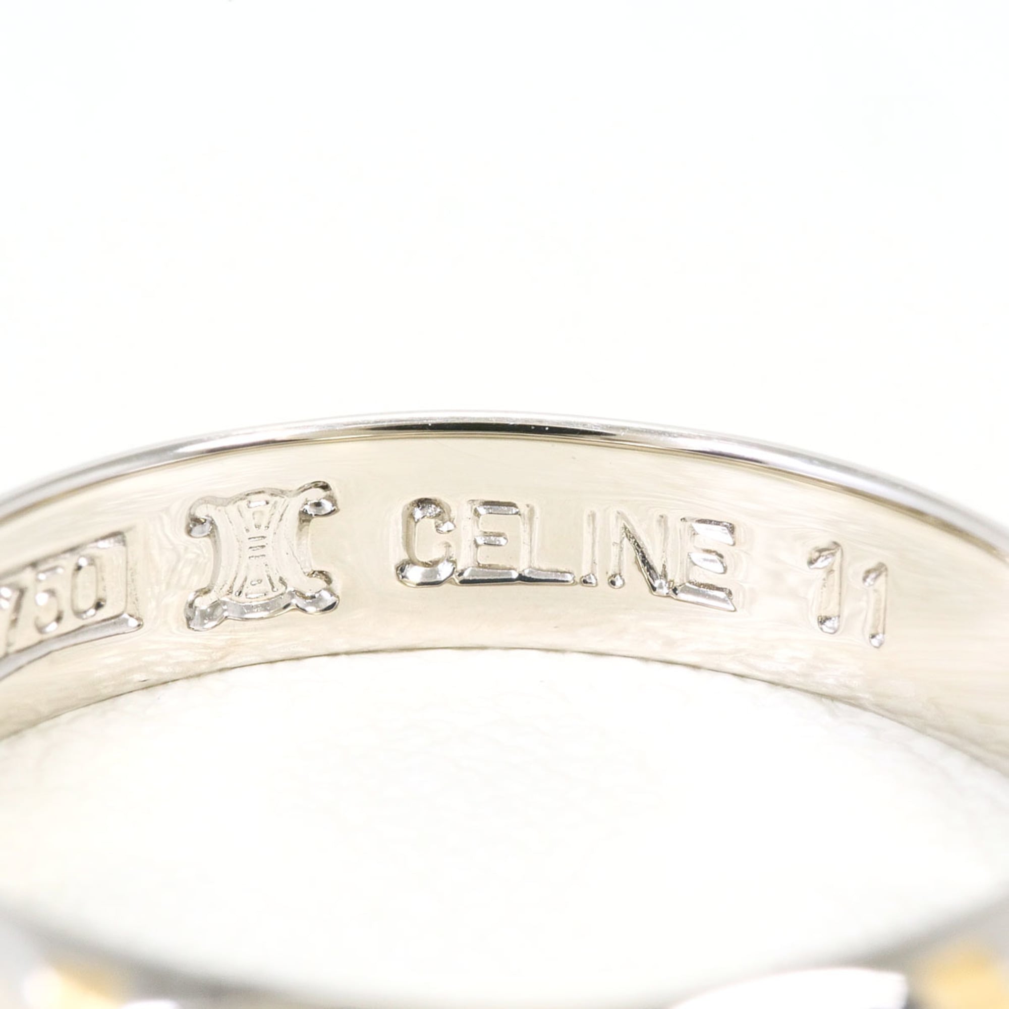 Celine Yellow Gold (18K) Platinum 850 Band Ring (Pre-Owned)